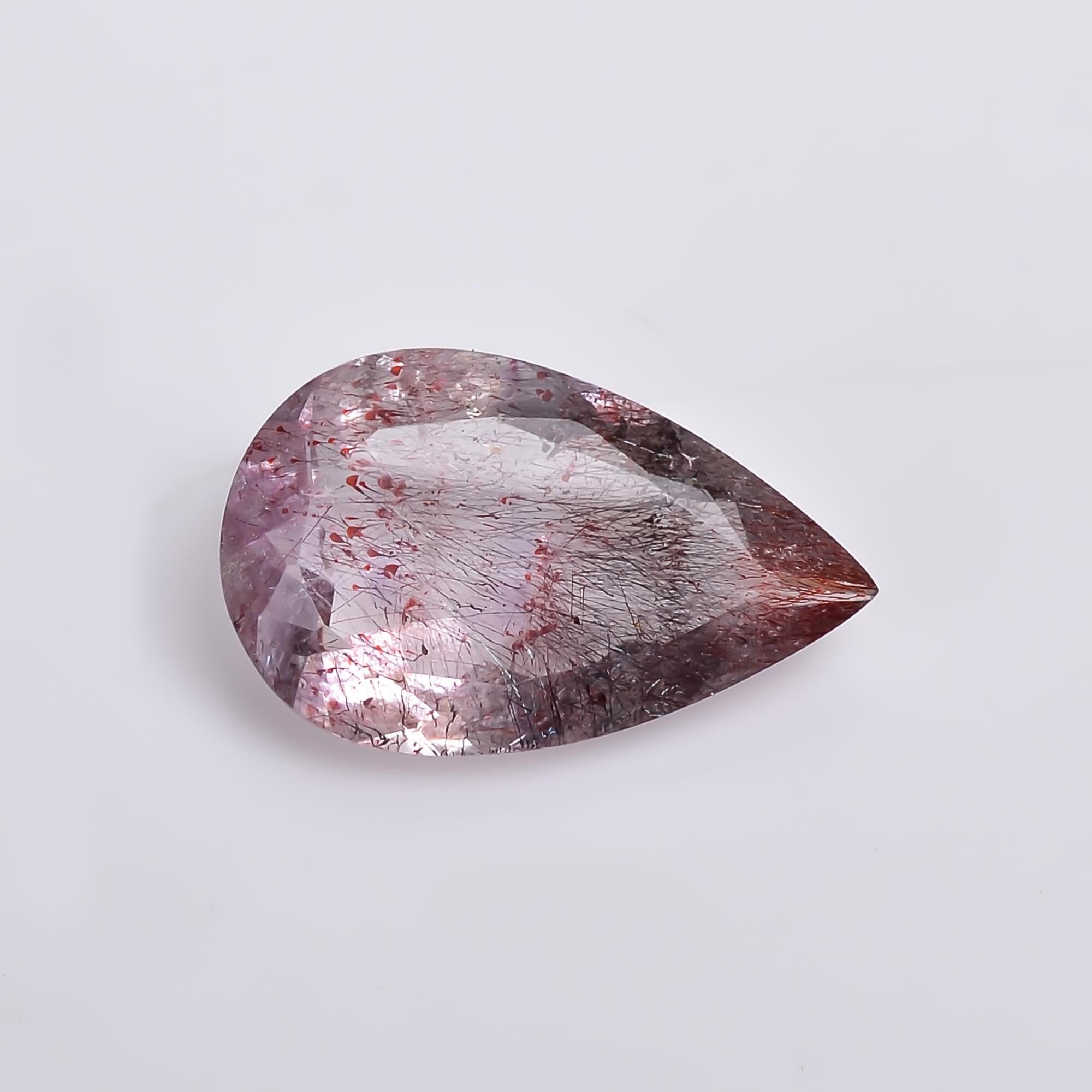 elestial quartz pear shape natural cut stone loose gemstone