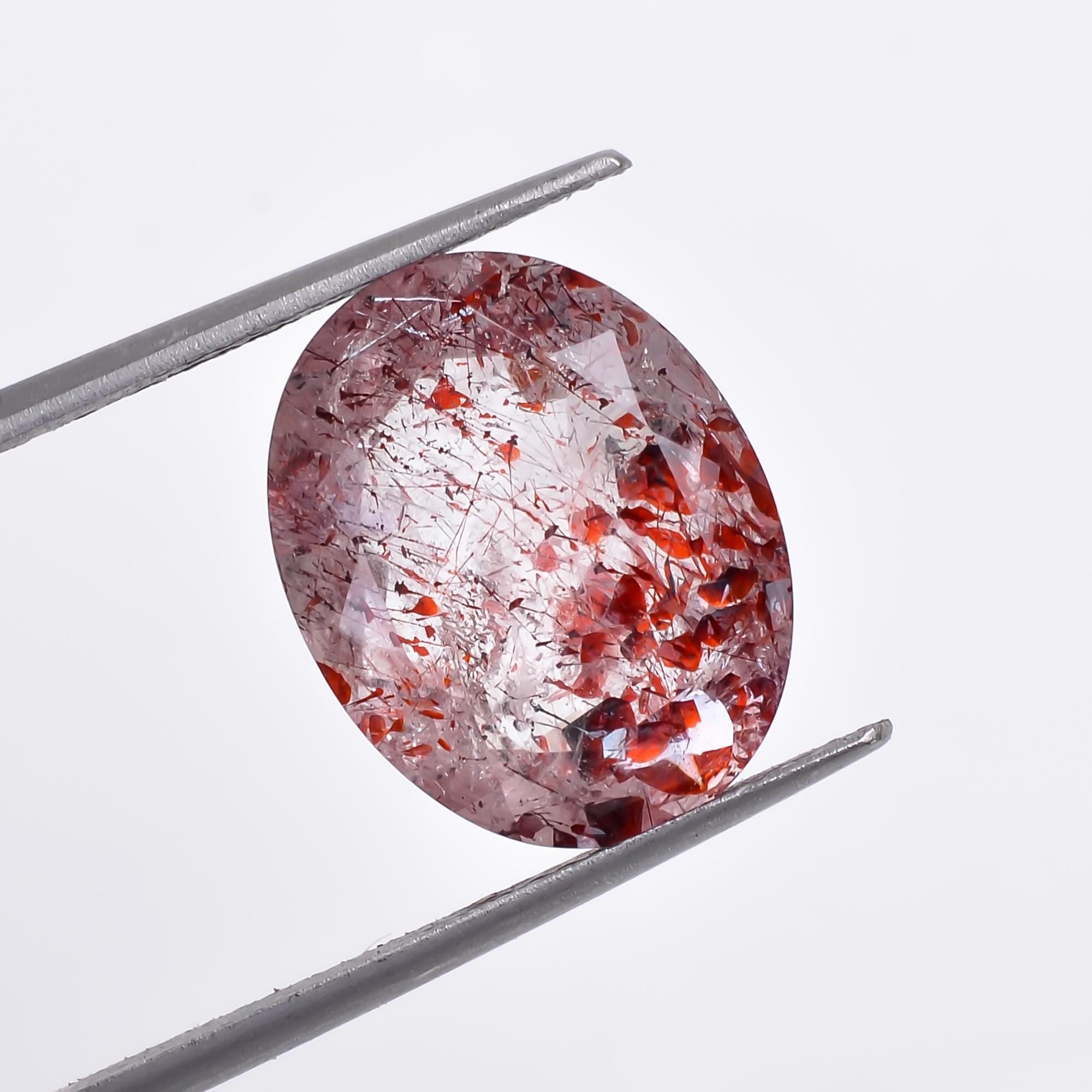 natural elestial quartz oval shape cut stone loose gemstone