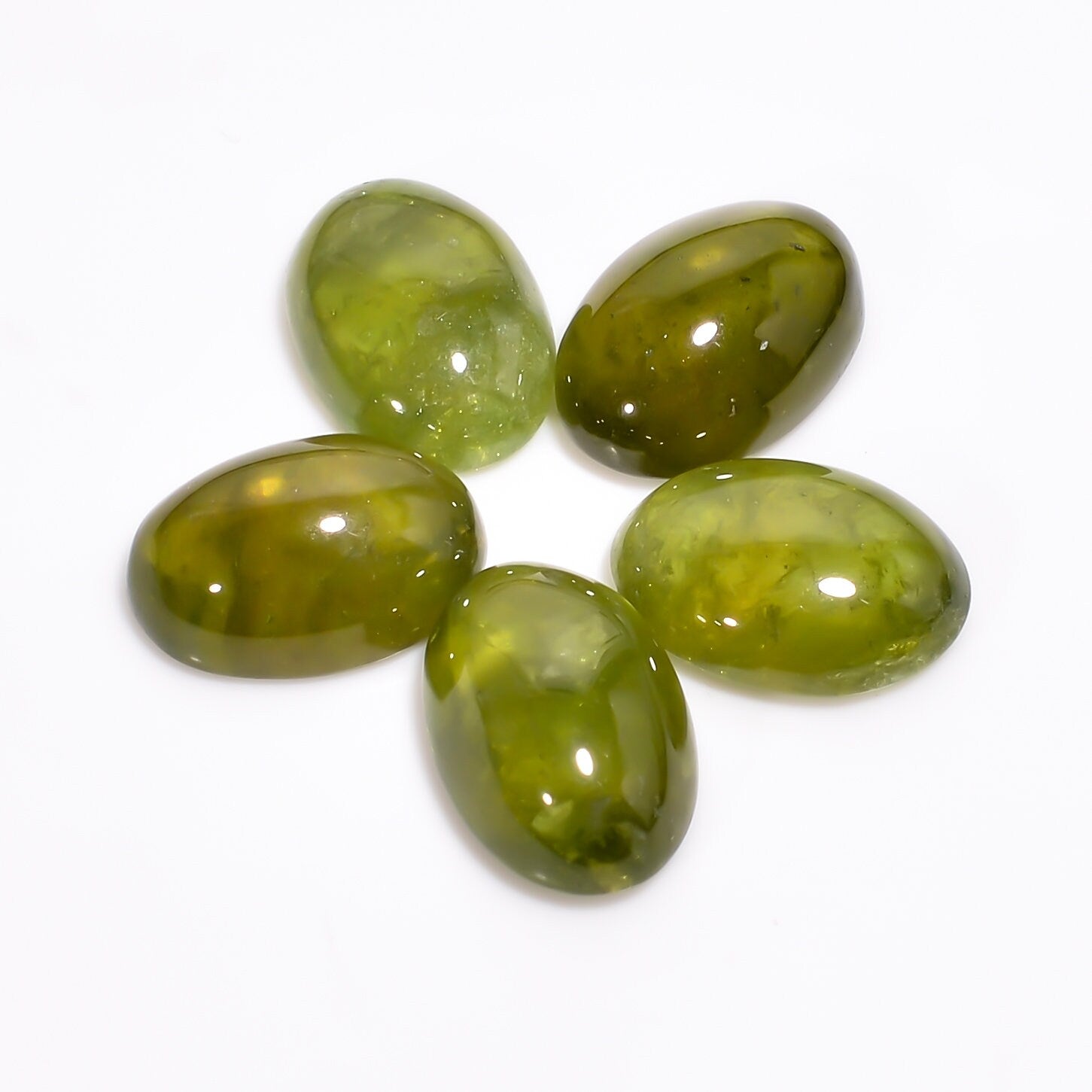 vesuvianite idocrase oval shape cabochon loose gemstone 5 pcs lot