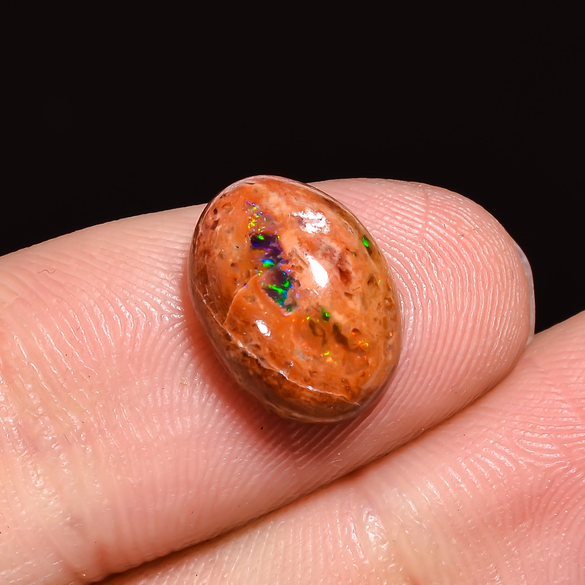 Natural Mexican Opal Oval Shape Cabochon Loose Gemstone 3.5 ct. 12X9X4 mm A-195