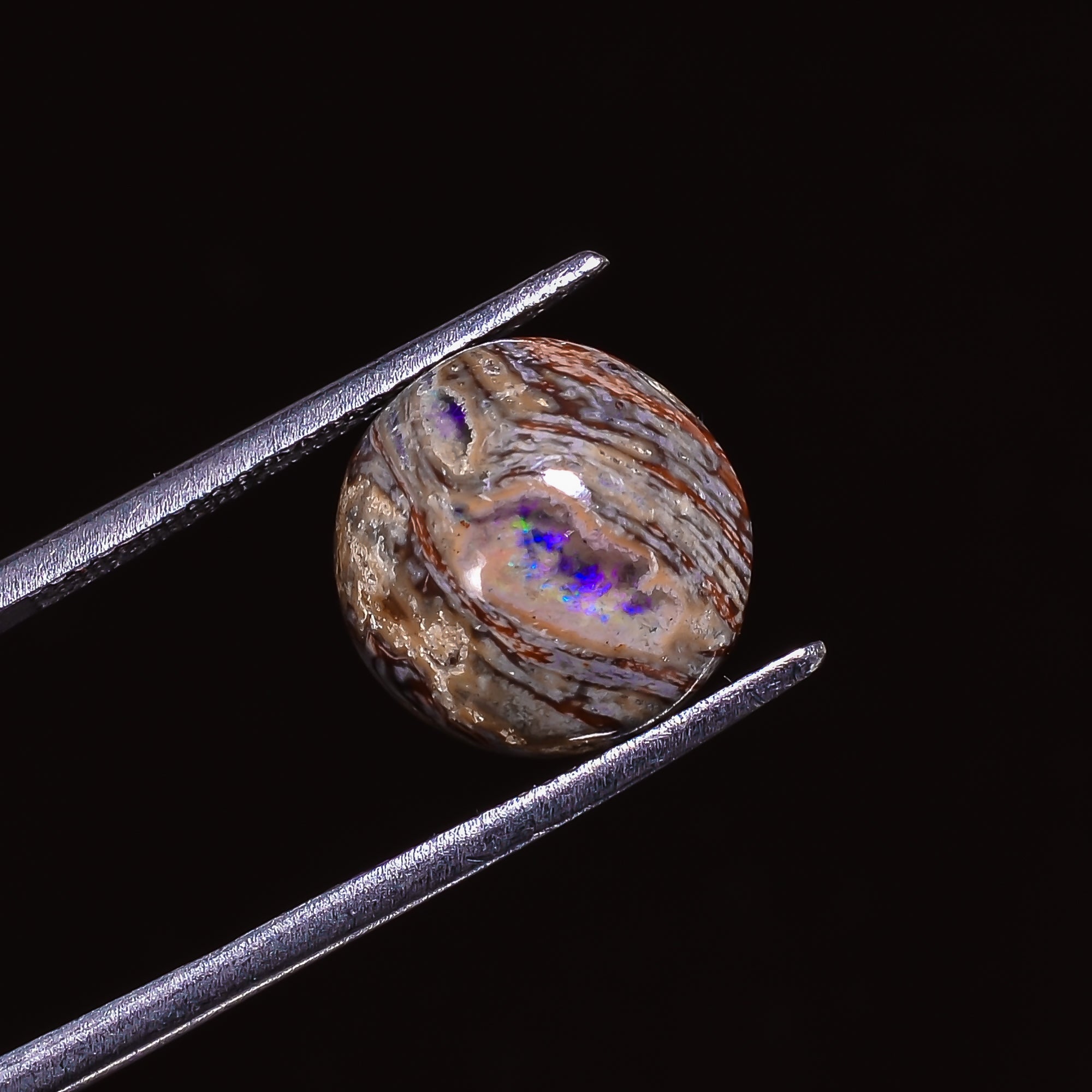 Natural Mexican Opal Round Shape Cabochon Loose Gemstone 4.5 ct. 12X12X6 mm A-196
