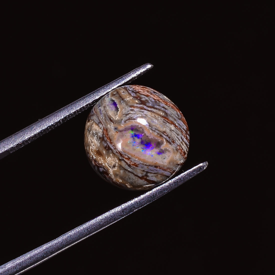 Natural Mexican Opal Round Shape Cabochon Loose Gemstone 4.5 ct. 12X12X6 mm A-196