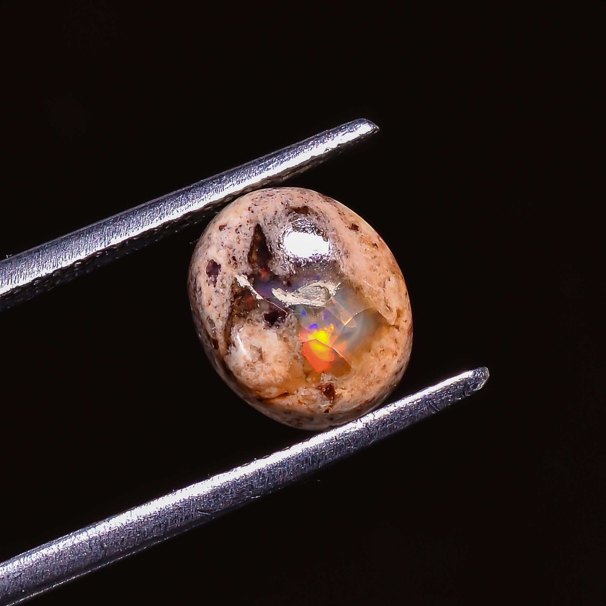 Natural Mexican Opal Oval Shape Cabochon Loose Gemstone 1 ct. 9X8X3 mm A-197