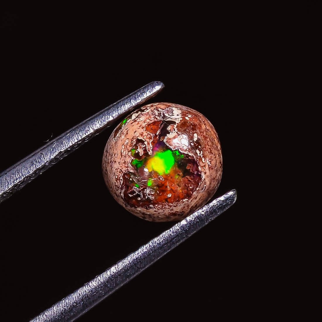 Natural Mexican Opal Round Shape Cabochon Loose Gemstone 1 ct. 7X7X4 mm A-198