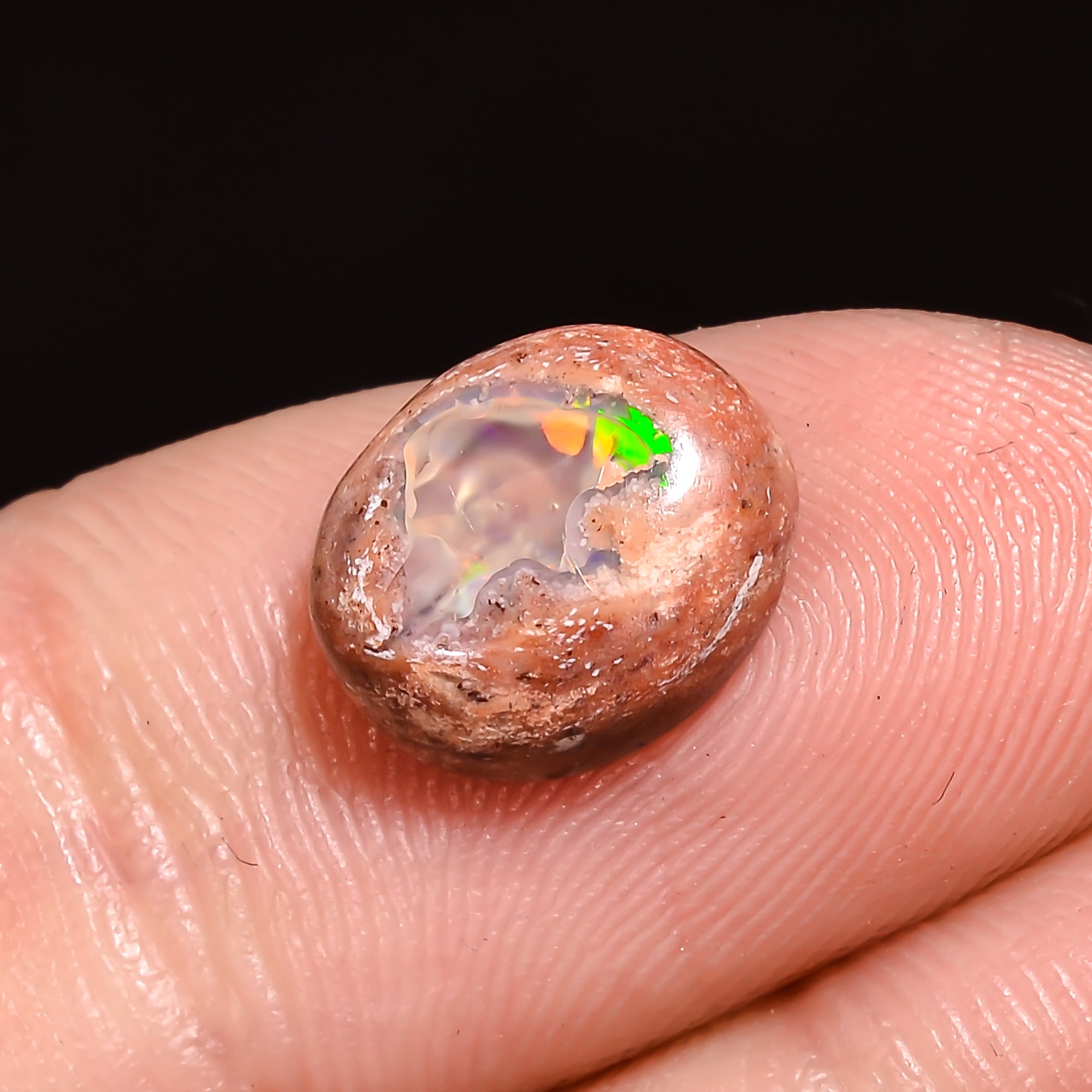 Natural Mexican Opal Oval Shape Cabochon Loose Gemstone 3 ct. 10X9X4 mm A-200