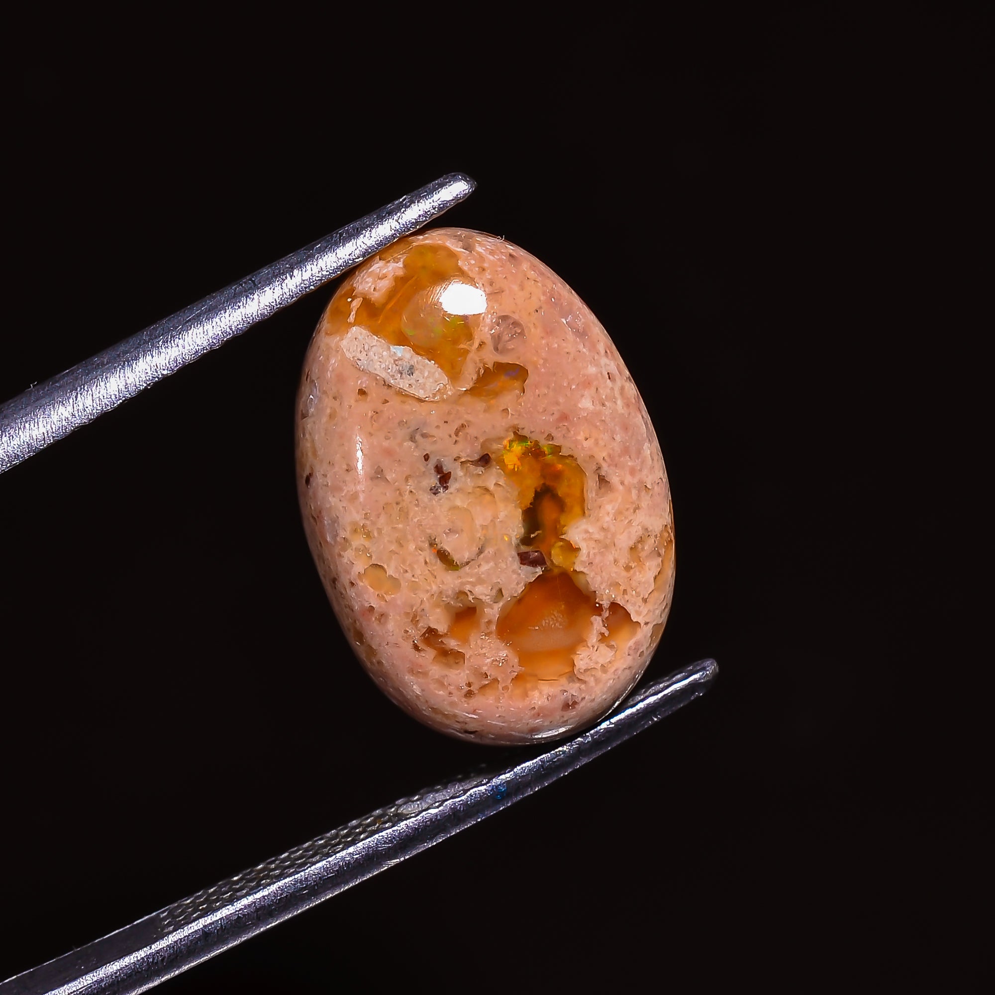 Natural Mexican Opal Oval Shape Cabochon Loose Gemstone 7 ct. 15X11X5 mm A-204
