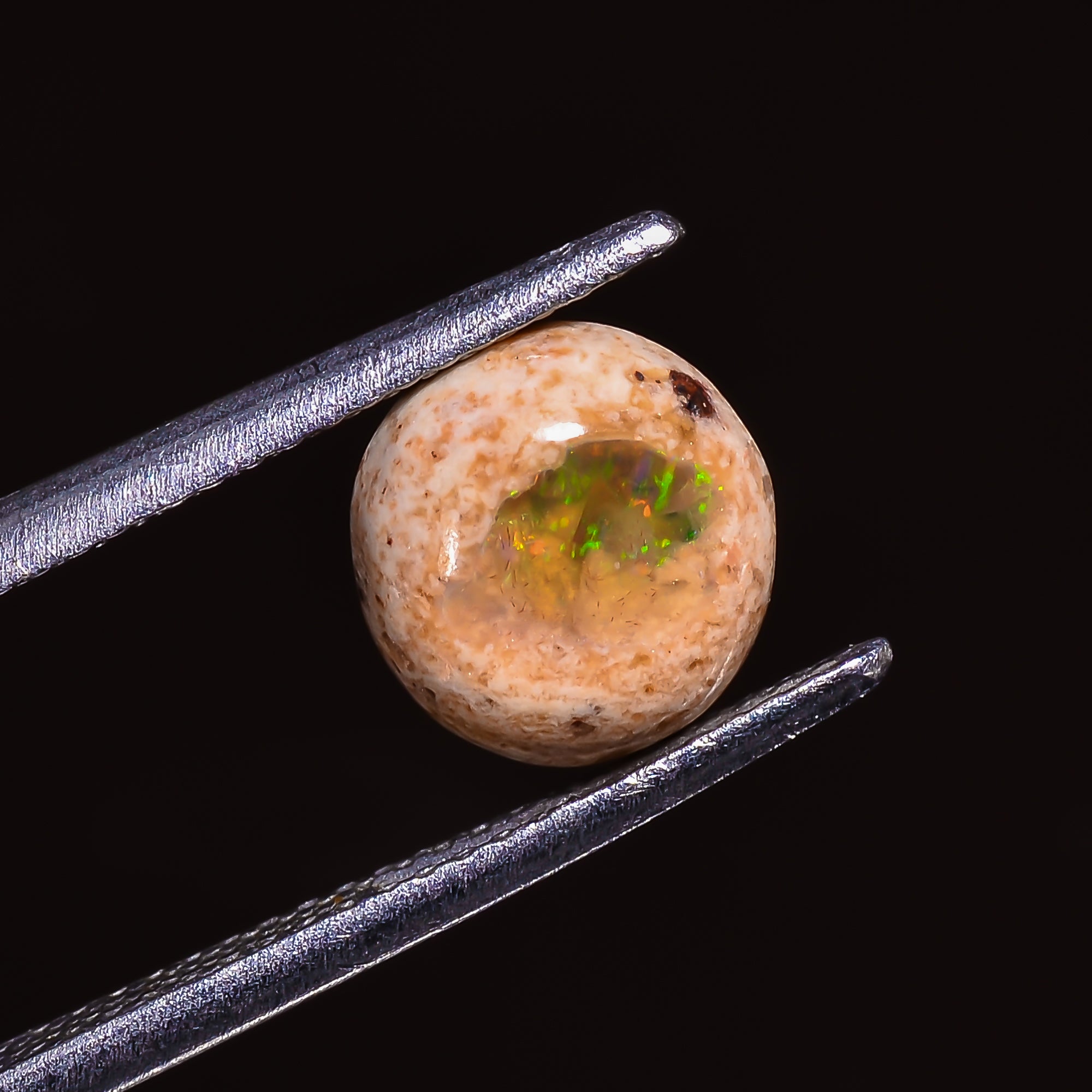 Natural Mexican Opal Round Shape Cabochon Loose Gemstone 1.5 ct. 8X8X4 mm A-206