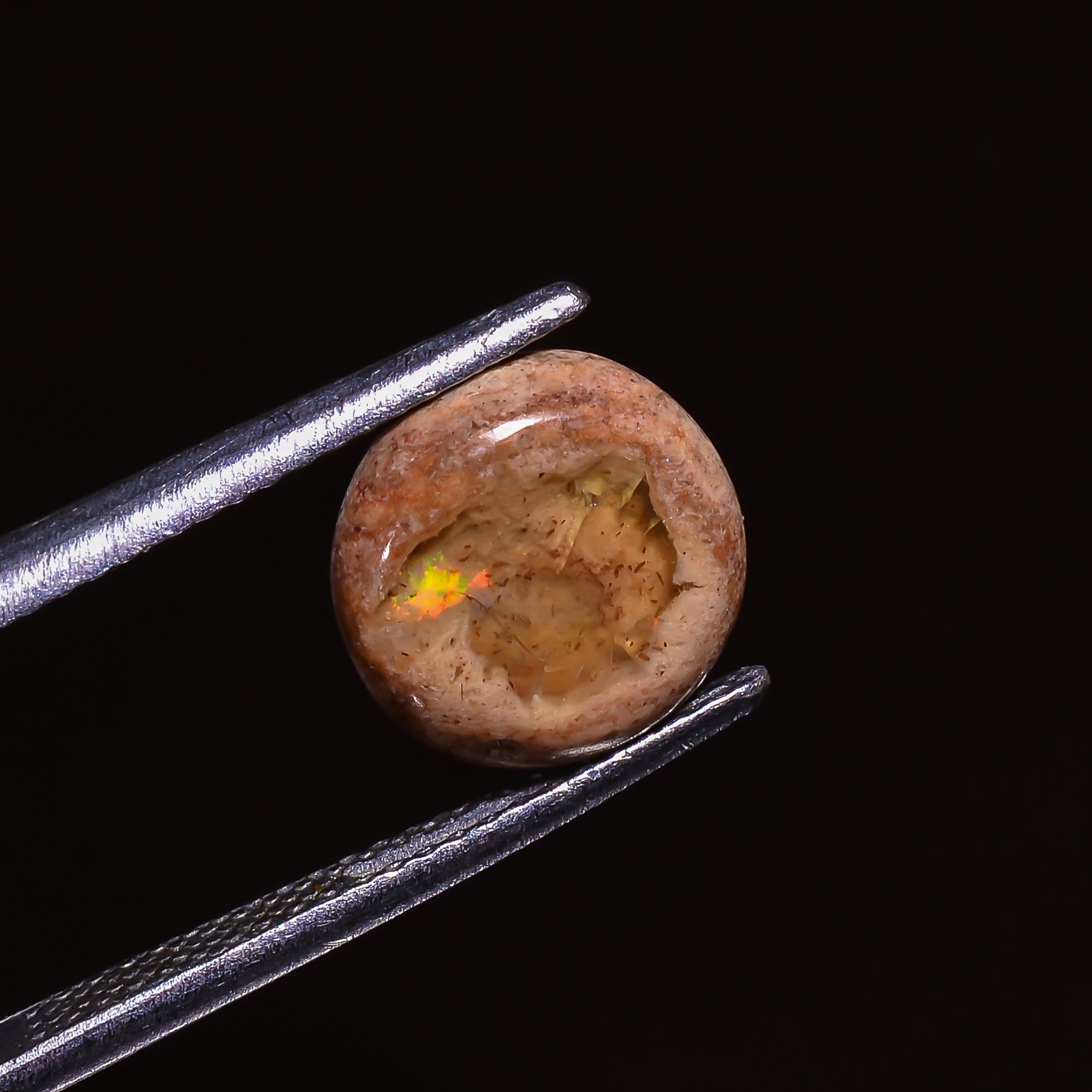 Natural Mexican Opal Round Shape Cabochon Loose Gemstone 2 ct. 9X9X3 mm A-210