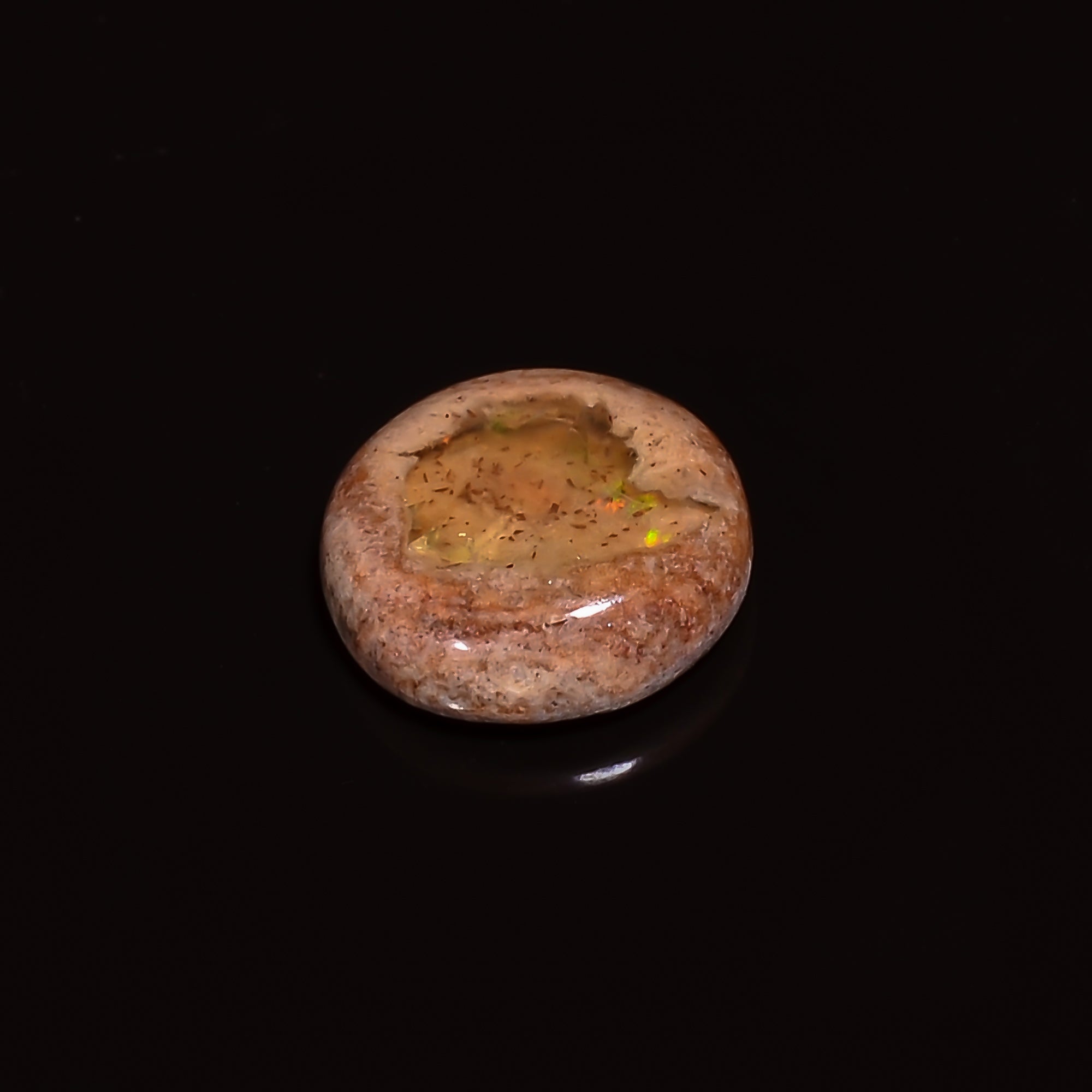Natural Mexican Opal Round Shape Cabochon Loose Gemstone 2 ct. 9X9X3 mm A-210