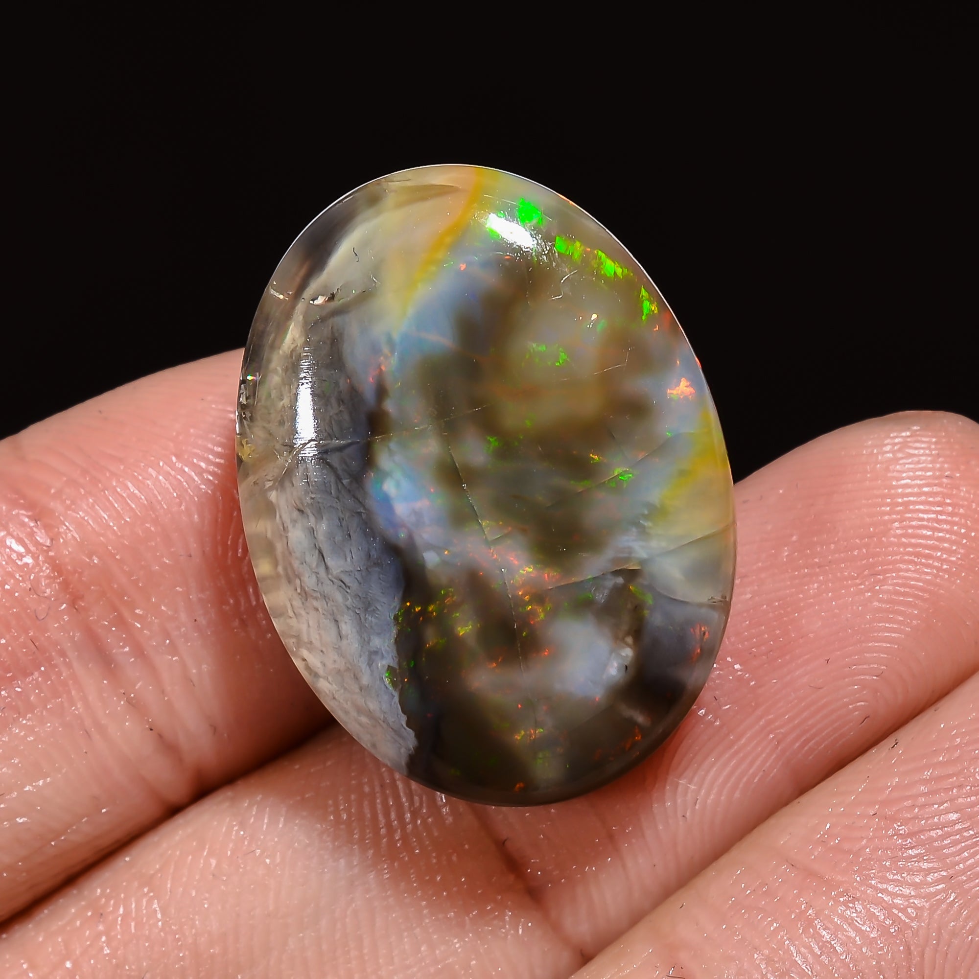 Natural Ethiopian Opal Oval Shape Cabochon Loose Gemstone 20 Ct. 23X18X8 mm A-323