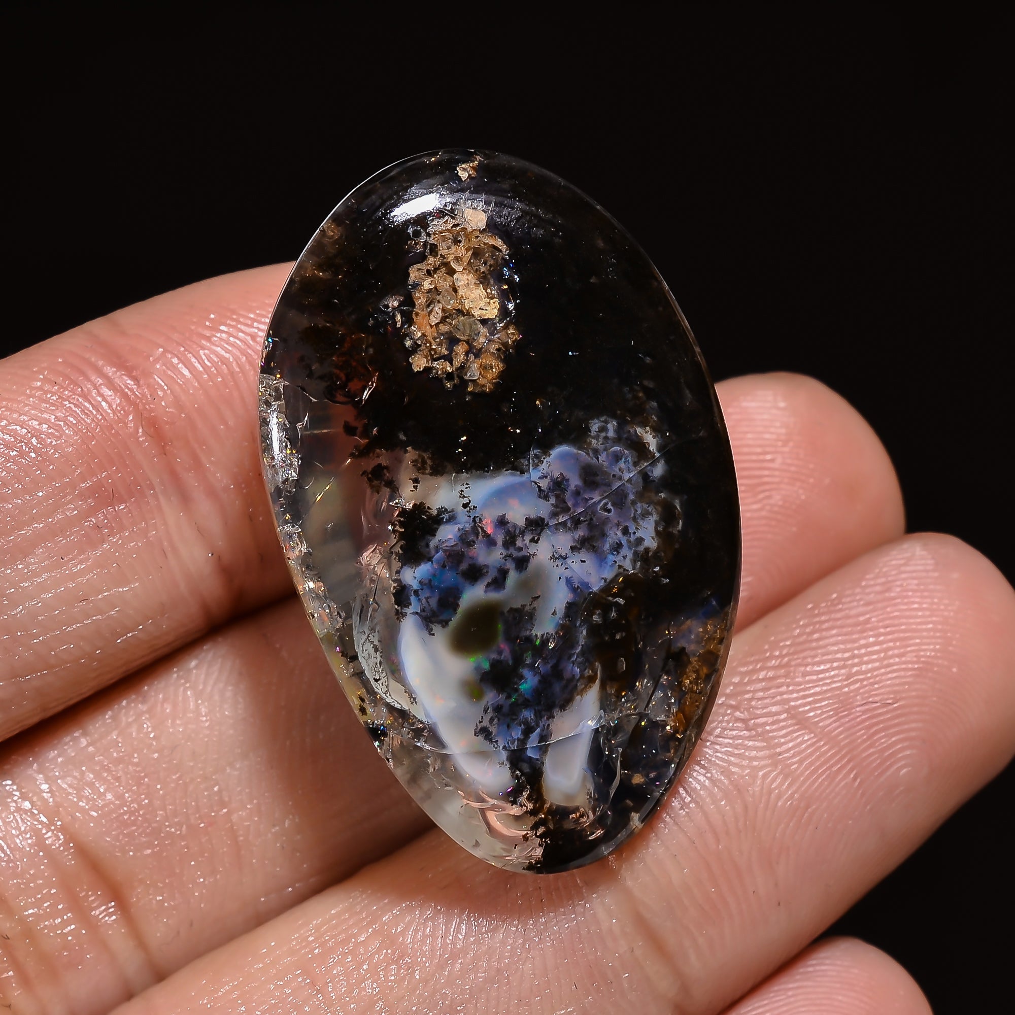 Natural Ethiopian Opal Fancy Shape Cabochon Loose Gemstone 46.5 Ct. 33X21X12 mm A-325