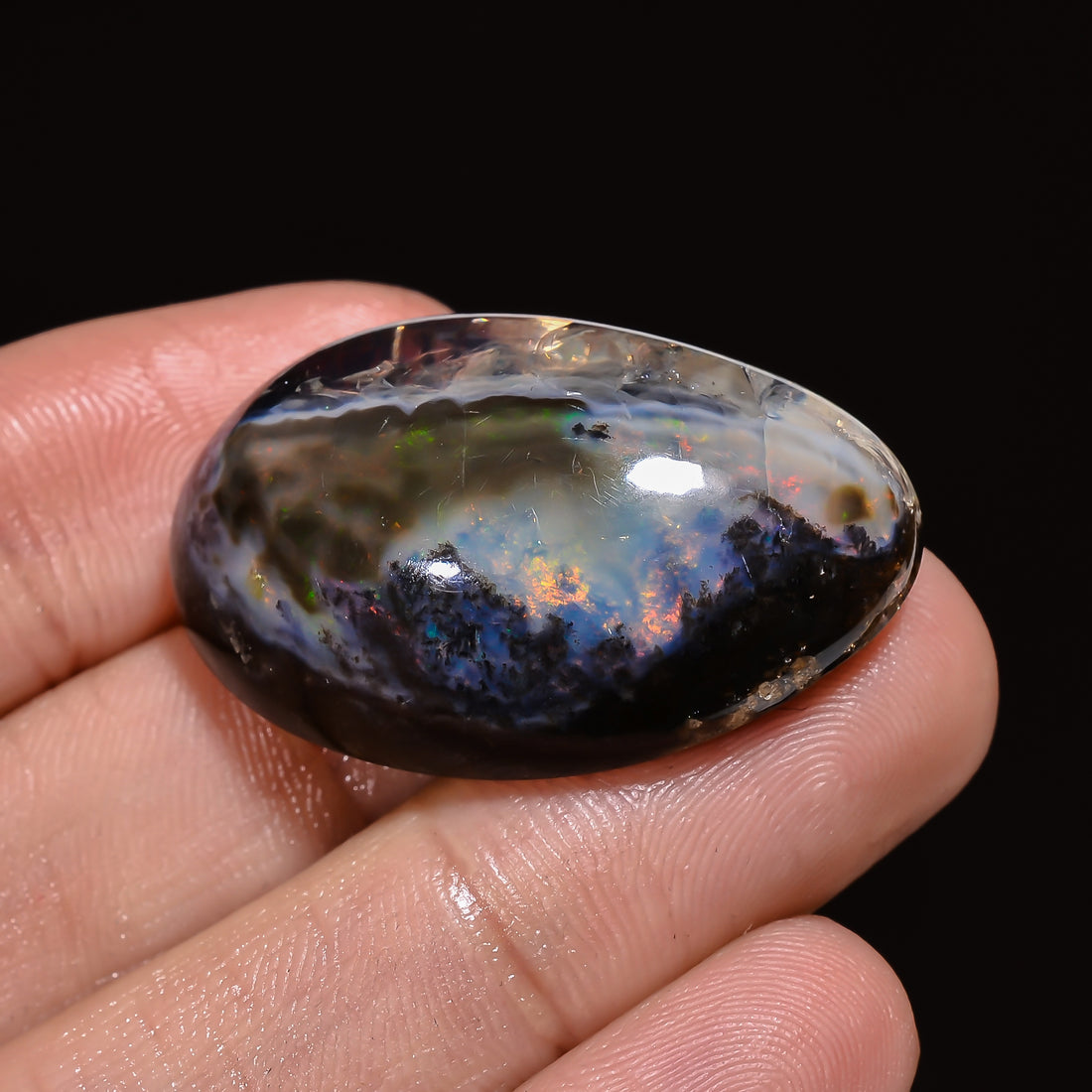 Natural Ethiopian Opal Fancy Shape Cabochon Loose Gemstone 46.5 Ct. 33X21X12 mm A-325