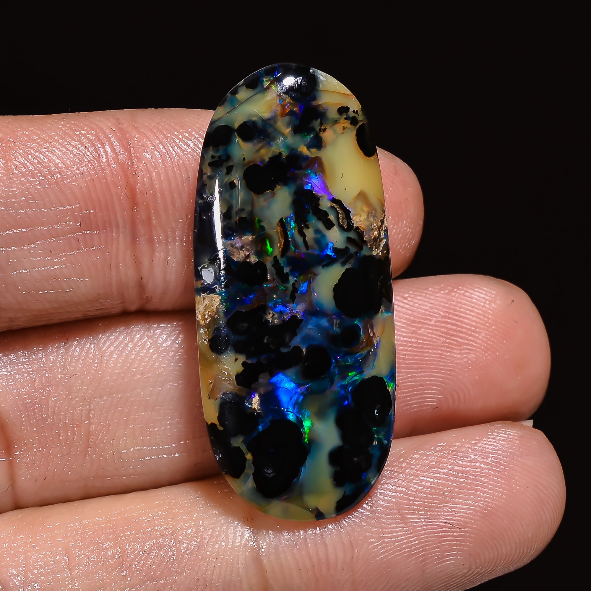Natural Ethiopian Opal Oval Shape Cabochon Loose Gemstone 25 Ct. 35X15X7 mm A-329