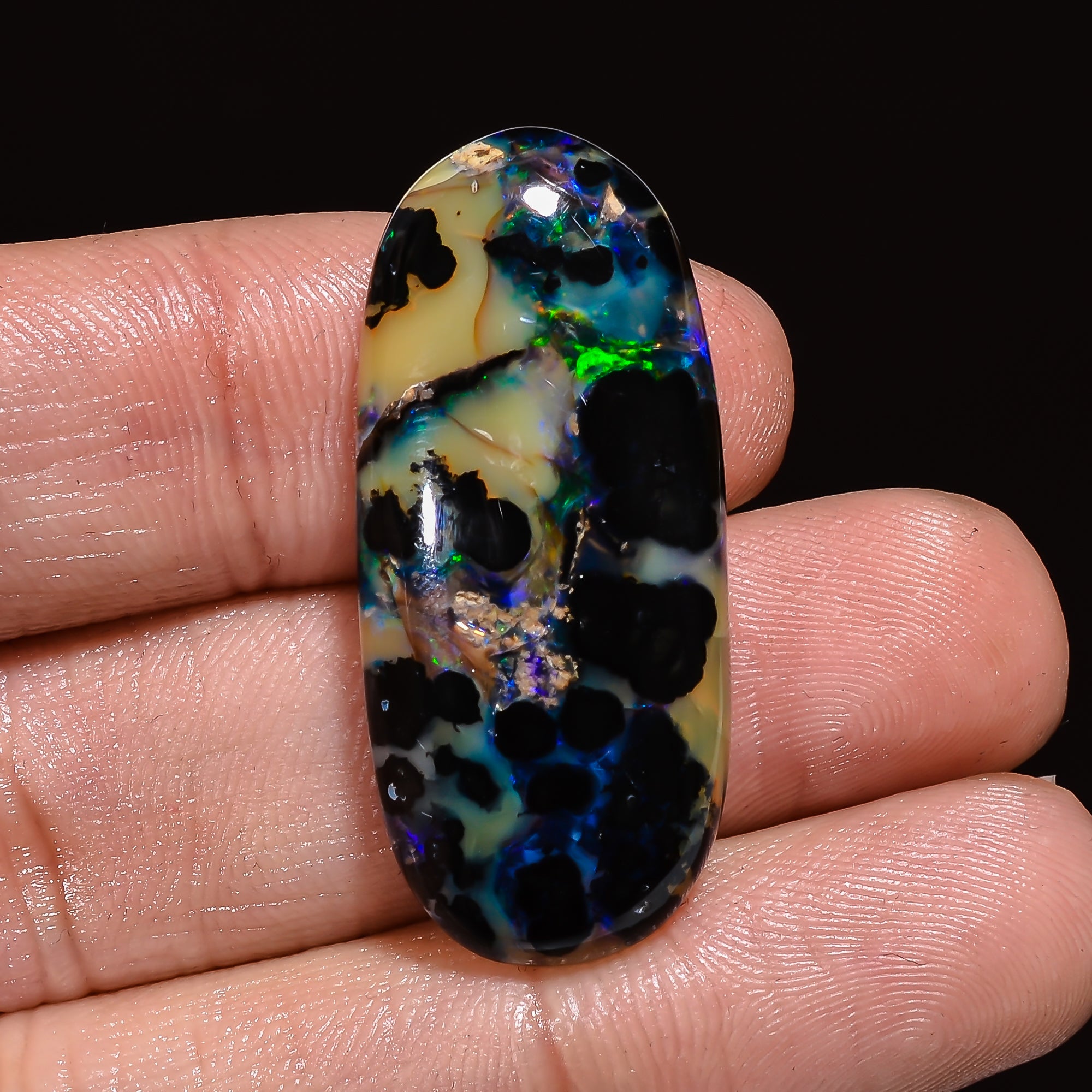 Natural Ethiopian Opal Oval Shape Cabochon Loose Gemstone 25 Ct. 35X15X7 mm A-329
