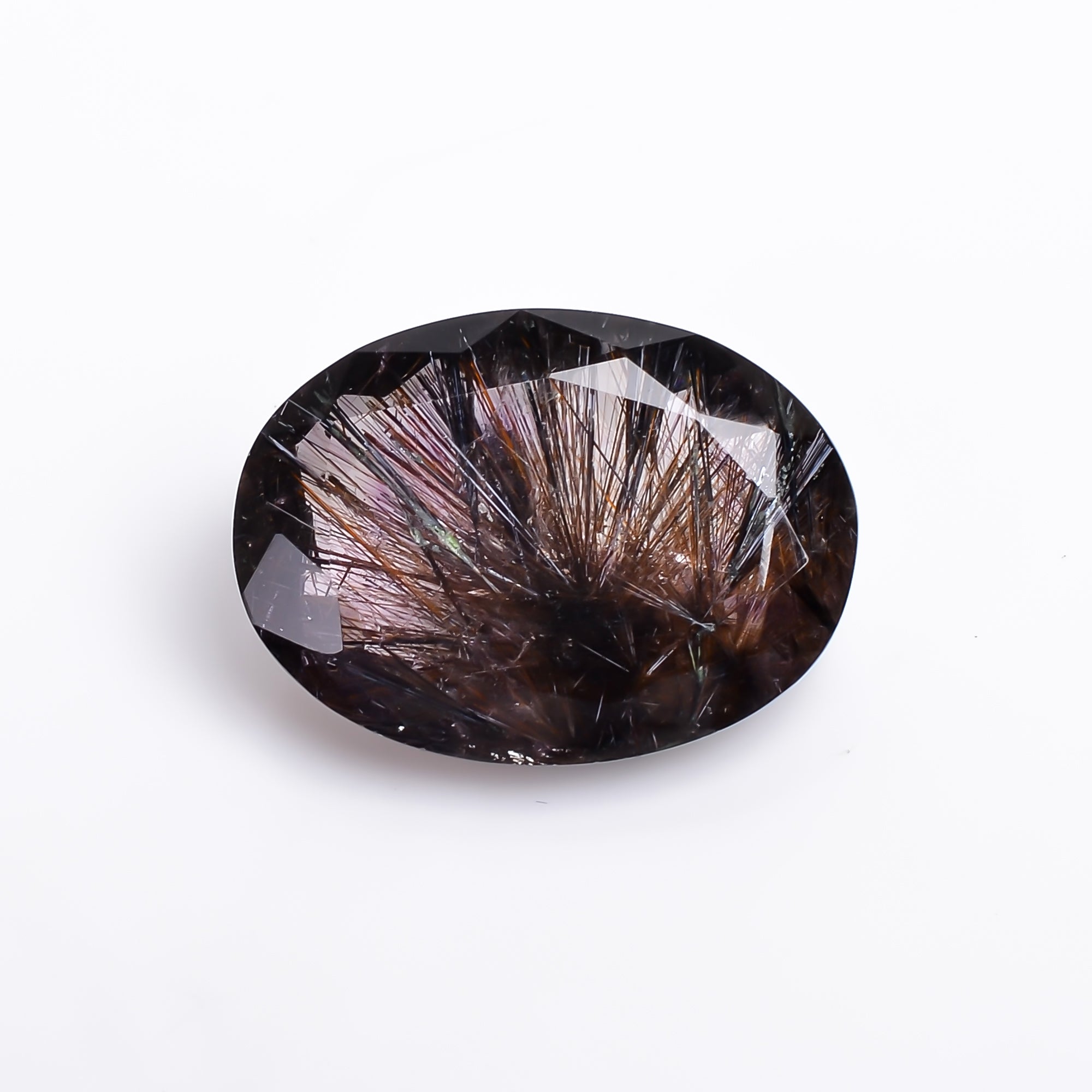 Natural Amethyst with cacoxinite rare quartz Oval Shape Cut Stone Loose Gemstone For Making Jewelry 20.5 Ct. 22X17X8 mm A-680