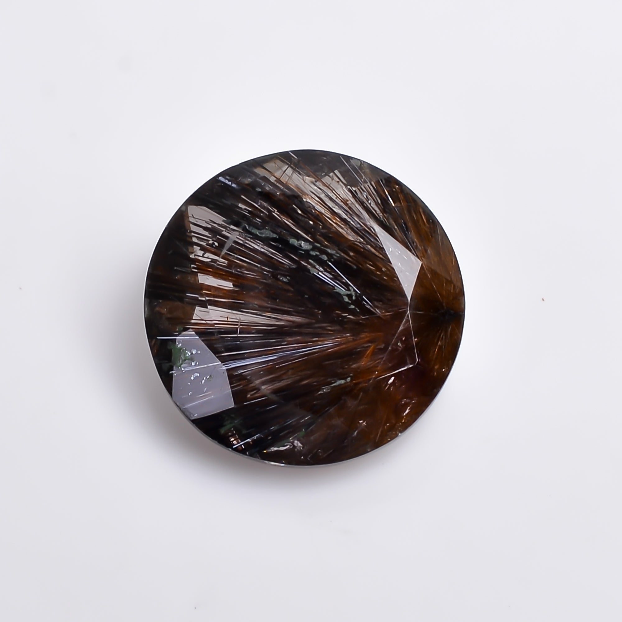 Natural Amethyst with cacoxinite rare quartz Round Shape Cut Stone Loose Gemstone For Making Jewelry 6 Ct. 14X14X6 mm A-683