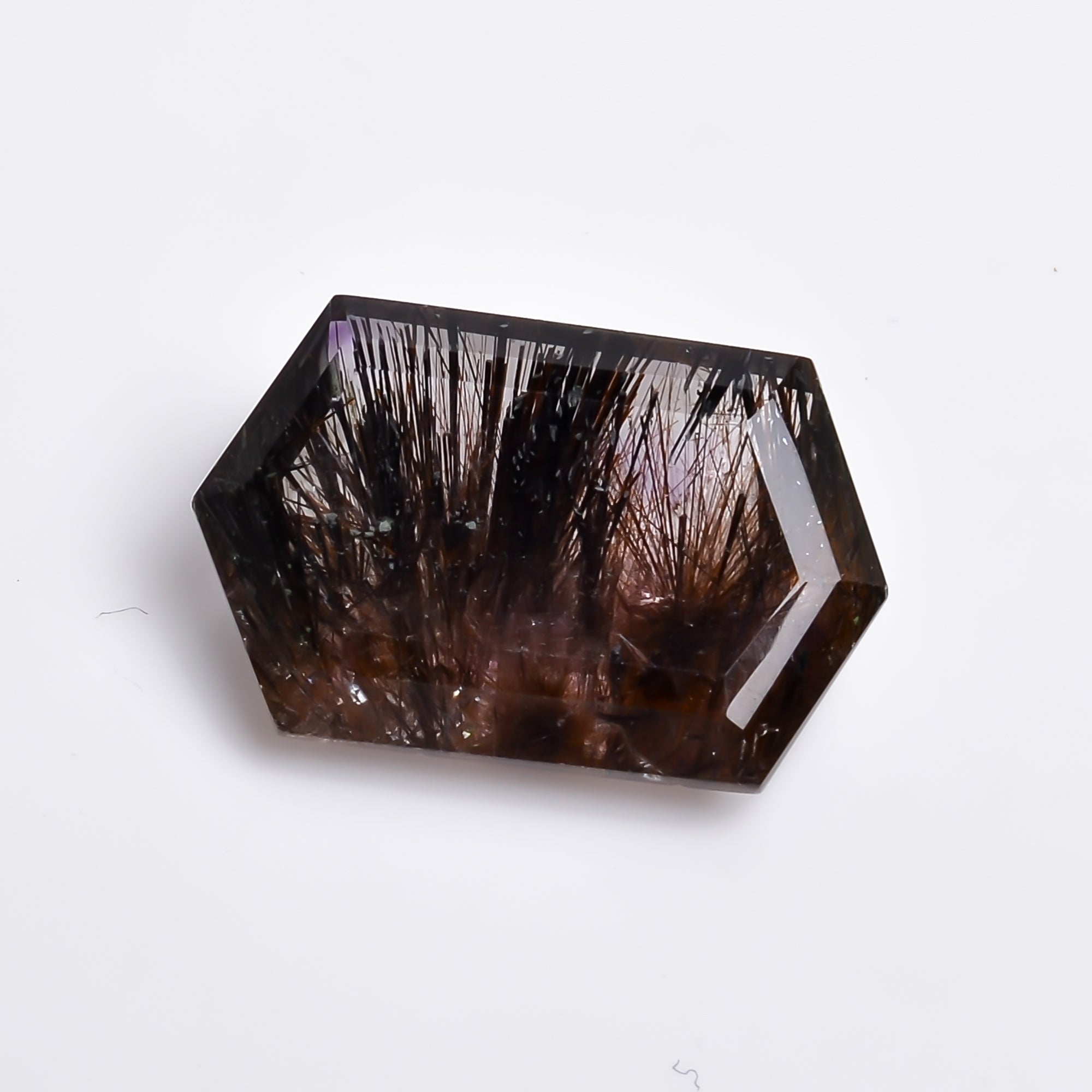 Natural Amethyst with cacoxinite rare quartz Fancy Shape Cut Stone Loose Gemstone For Making Jewelry 11 Ct. 19X13X6 mm A-684