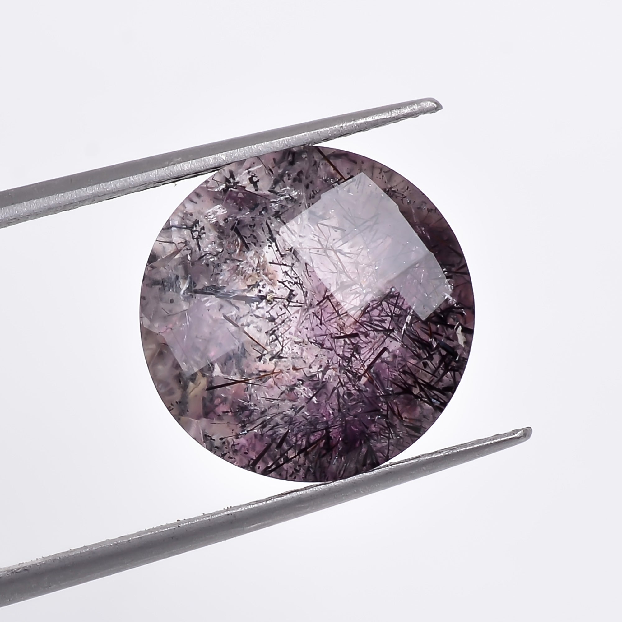 Natural Amethyst with cacoxinite rare quartz Round Shape Faceted Loose Gemstone For Making Jewelry 9 Ct. 13X13X9 mm A-686