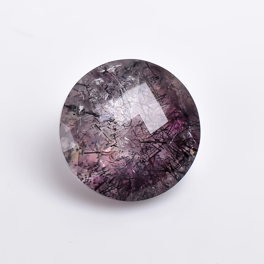 Natural Amethyst with cacoxinite rare quartz Round Shape Faceted Loose Gemstone For Making Jewelry 9 Ct. 13X13X9 mm A-686