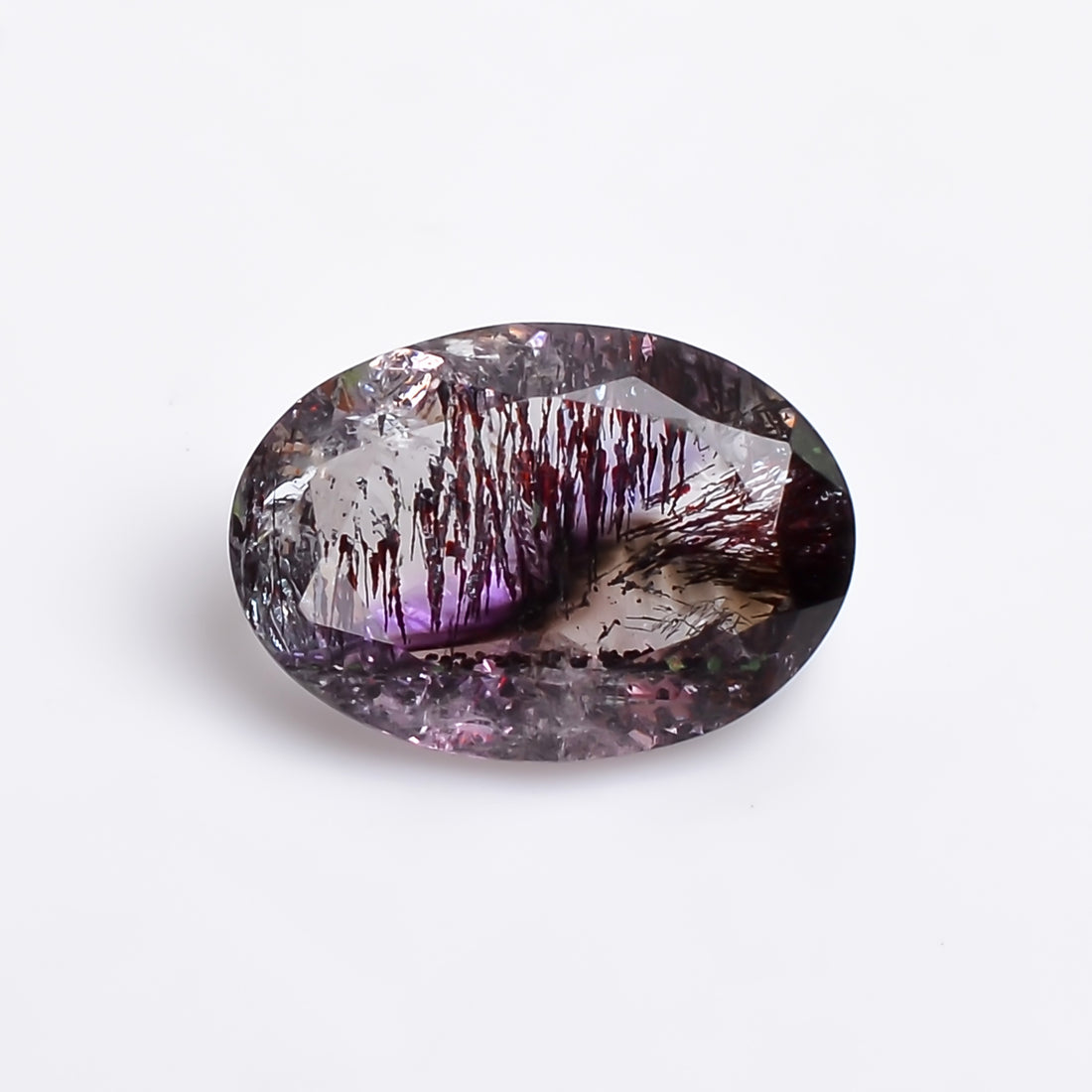 Natural Amethyst with cacoxinite rare quartz Oval Shape Cut Stone Loose Gemstone For Making Jewelry 3 Ct. 12X8X5 mm A-689