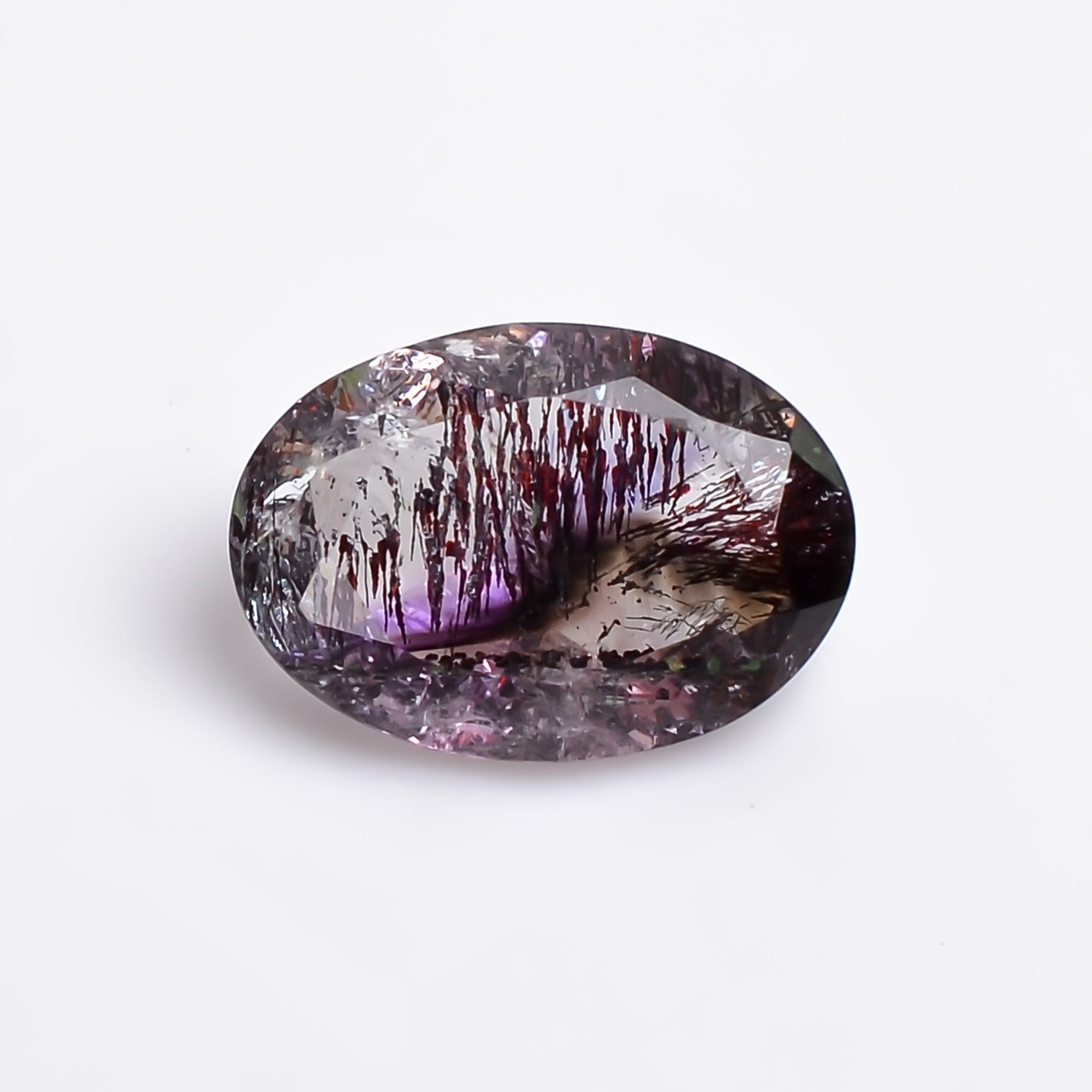 Natural Amethyst with cacoxinite rare quartz Oval Shape Cut Stone Loose Gemstone For Making Jewelry 3 Ct. 12X8X5 mm A-689