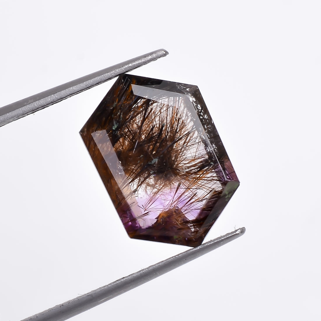 Natural Amethyst with cacoxinite rare quartz Fancy Shape Cut Stone Loose Gemstone For Making Jewelry 4.5 Ct. 14X9X5 mm A-691