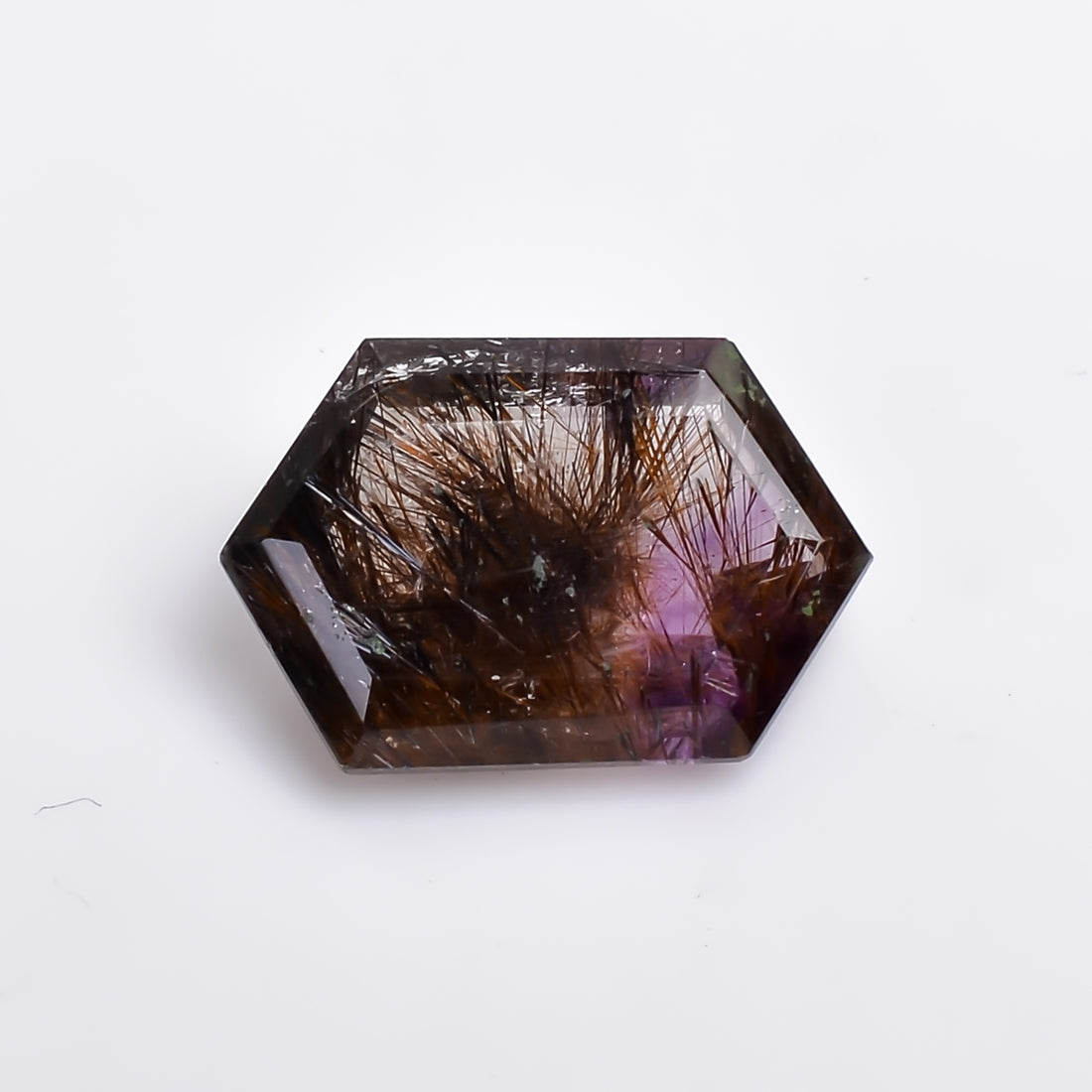 Natural Amethyst with cacoxinite rare quartz Fancy Shape Cut Stone Loose Gemstone For Making Jewelry 4.5 Ct. 14X9X5 mm A-691