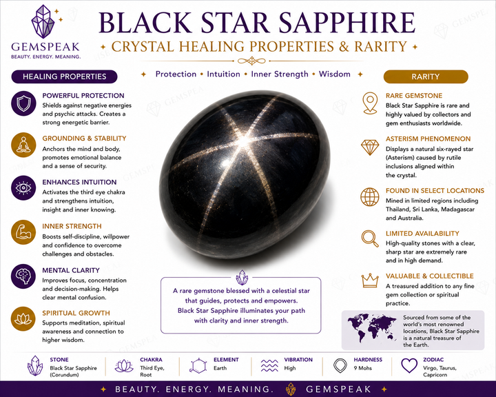 Natural Black Star Sapphire Oval Shape Cabochon Loose Gemstone  For Making Jewelry 9.5 Ct. 13X10X6mm Y-3633