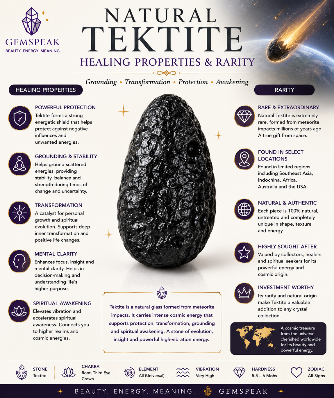 Tektite Fancy Shape Rough, Natural Loose Gemstone For Making Jewelry 52.5 Ct. 35X19X15 mm Y-3838