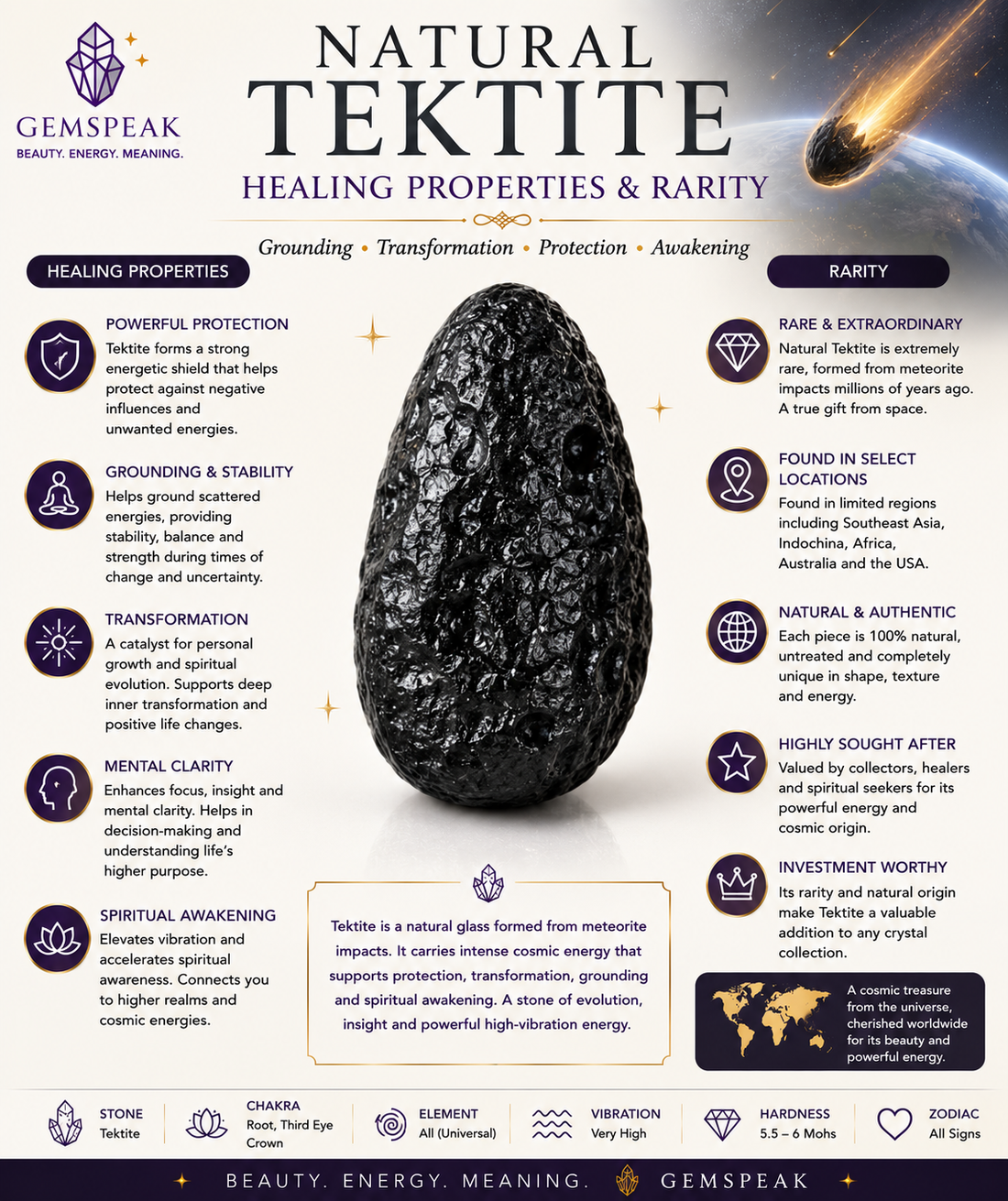 Tektite Fancy Shape Rough, Natural Loose Gemstone For Making Jewelry 49.5 Ct. 44X23X9 mm Y-3843