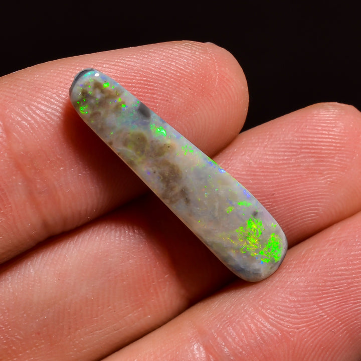 Natural Australian Opal Fancy Shape Cabochon Loose Gemstone For Making Jewelry 28X6X3 mm 5 Ct. OP-613