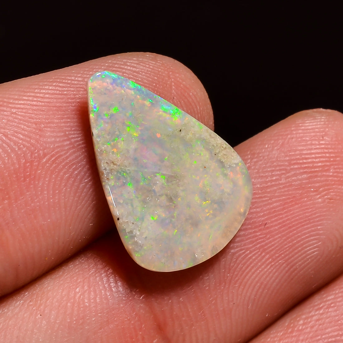 Natural Australian Opal Pear Shape Cabochon Loose Gemstone For Making Jewelry 17X12X2 mm 3.5 Ct. OP-614