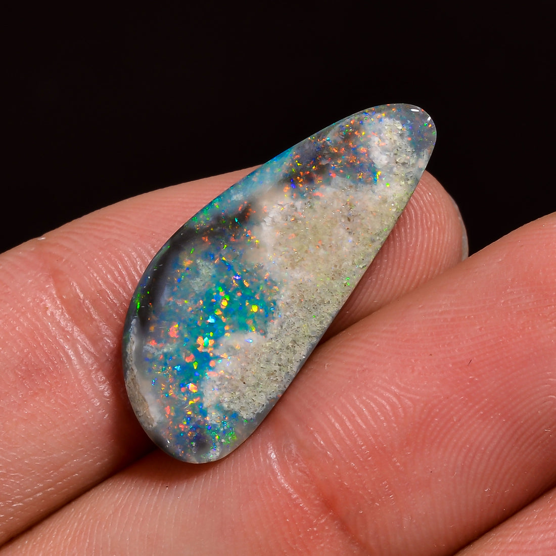 Natural Australian Opal Fancy Shape Cabochon Loose Gemstone For Making Jewelry 25X11X3 mm 6 Ct. OP-615