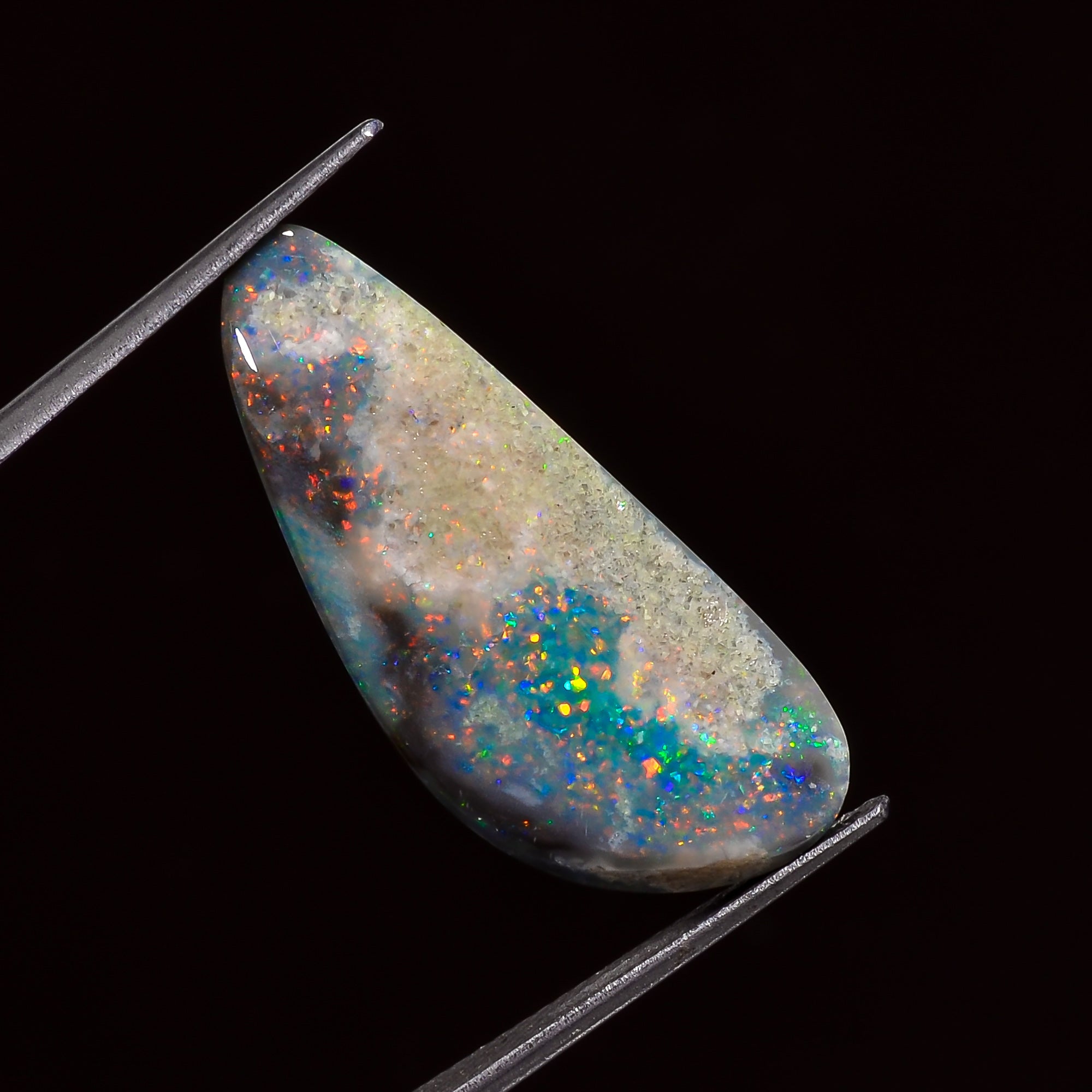 Natural Australian Opal Fancy Shape Cabochon Loose Gemstone For Making Jewelry 25X11X3 mm 6 Ct. OP-615