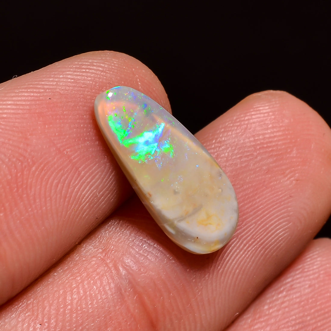 Natural Australian Opal Fancy Shape Cabochon Loose Gemstone For Making Jewelry 16X7X2 mm 2 Ct. OP-625