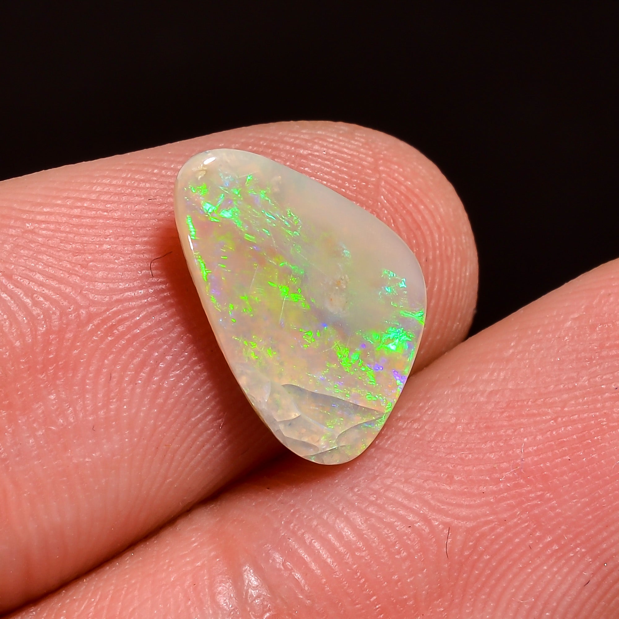 Natural Australian Opal Fancy Shape Cabochon Loose Gemstone For Making Jewelry 12X9X1 mm 1 Ct. OP-636