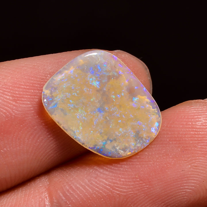 Natural Australian Opal Fancy Shape Cabochon Loose Gemstone For Making Jewelry 14X10X1 mm 1.5 Ct. OP-640