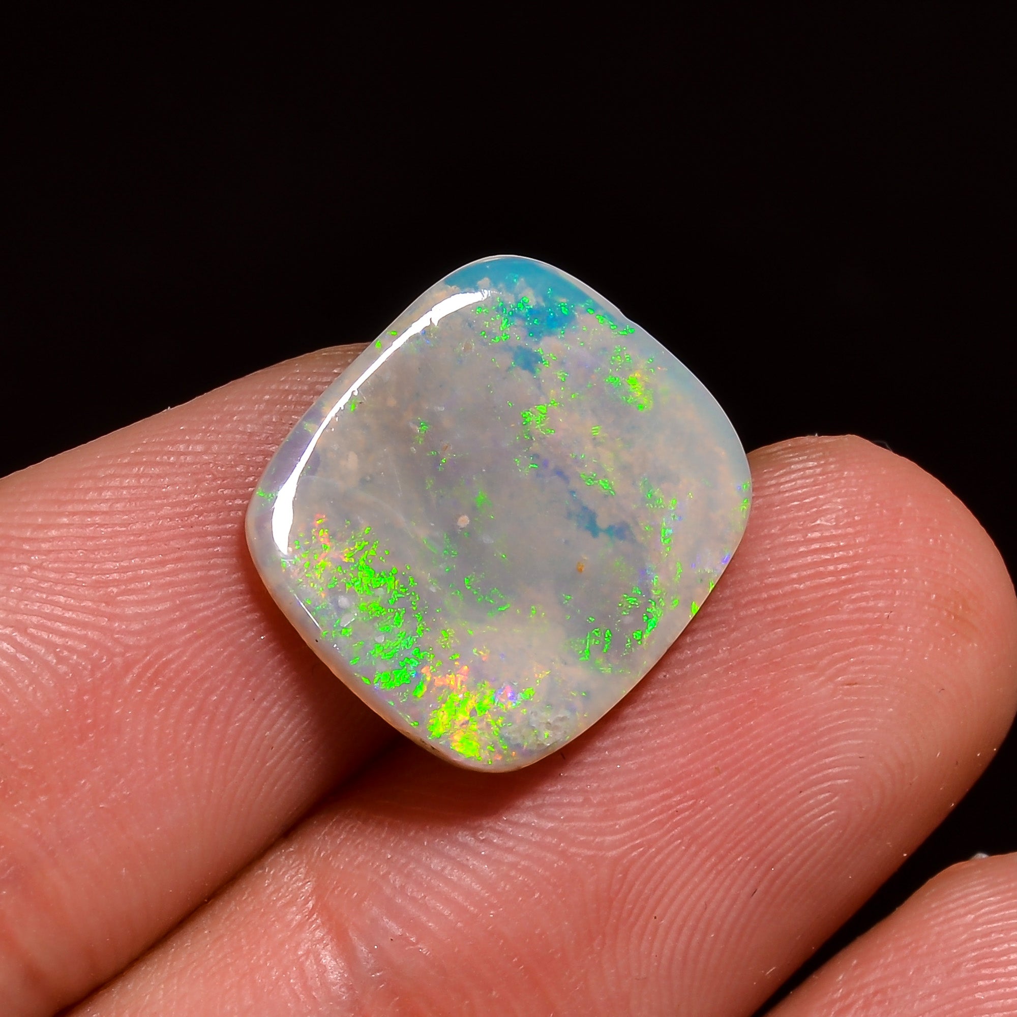 Natural Australian Opal Radiant Shape Cabochon Loose Gemstone For Making Jewelry 15X13X2 mm 3.5 Ct. OP-647