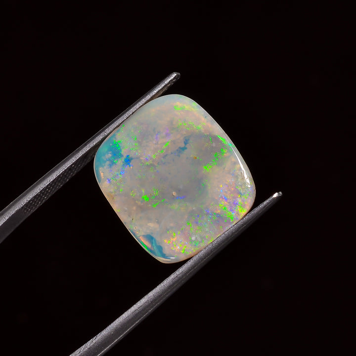 Natural Australian Opal Radiant Shape Cabochon Loose Gemstone For Making Jewelry 15X13X2 mm 3.5 Ct. OP-647