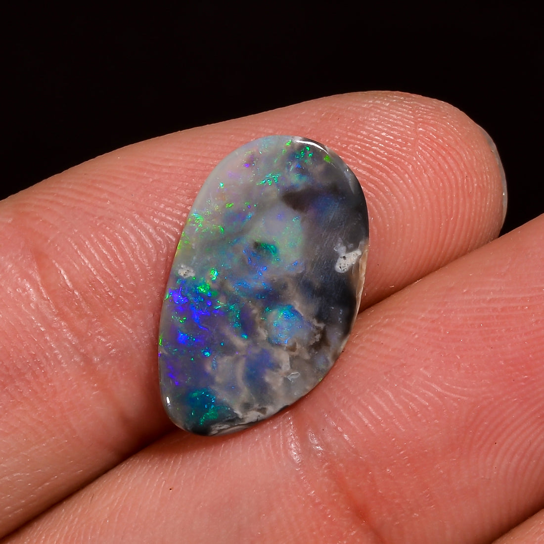 Natural Australian Opal Fancy Shape Cabochon Loose Gemstone For Making Jewelry 16X10X1 mm 1.5 Ct. OP-652