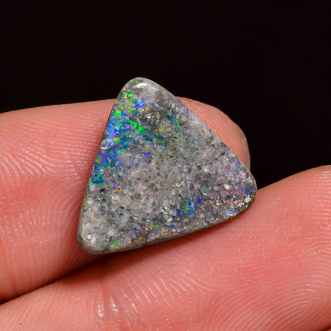 Natural Australian Opal Triangle Shape Cabochon Loose Gemstone For Making Jewelry 14X13X3 mm 4 Ct. OP-654