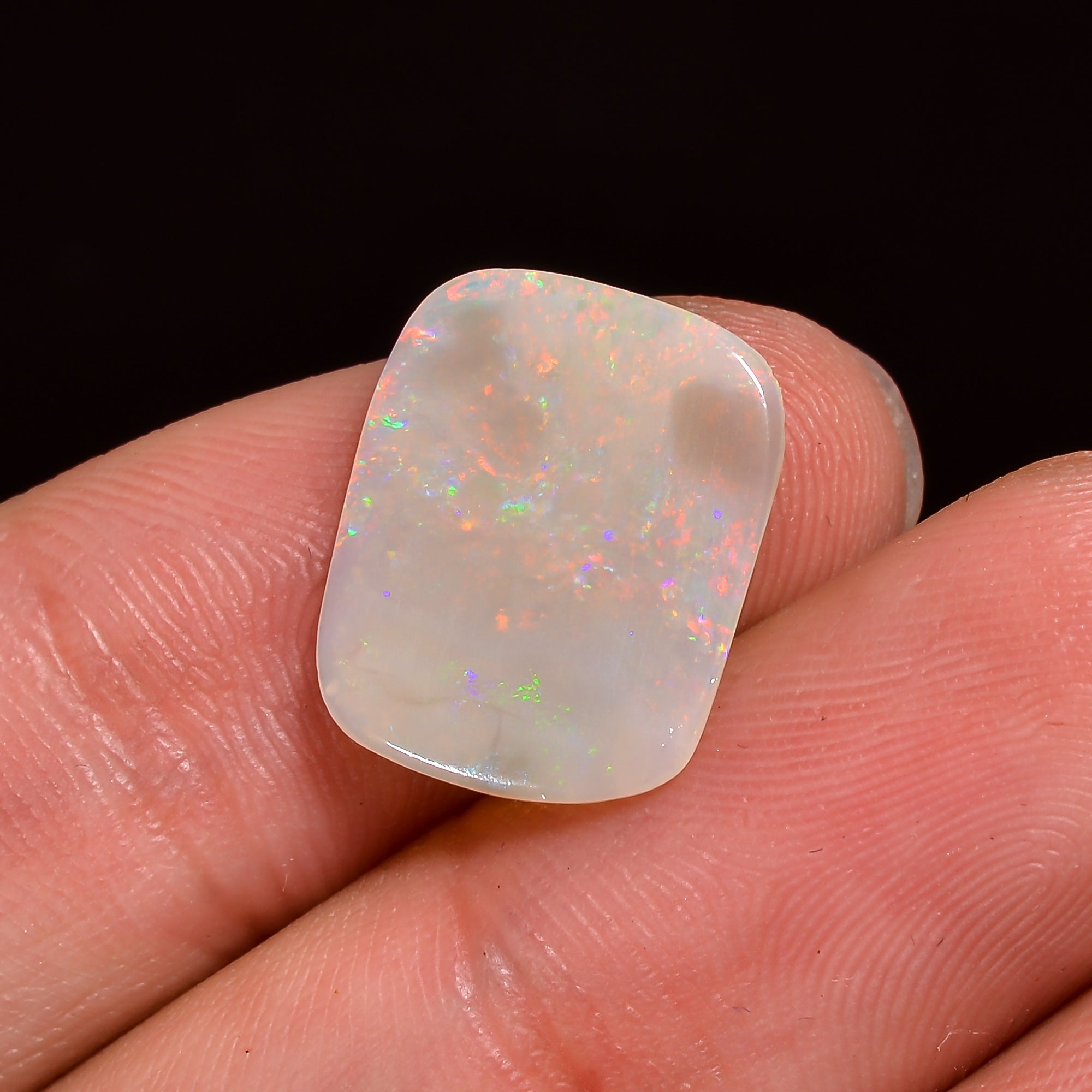 Natural Australian Opal Radiant Shape Cabochon Loose Gemstone For Making Jewelry 15X12X1 mm 2 Ct. OP-656