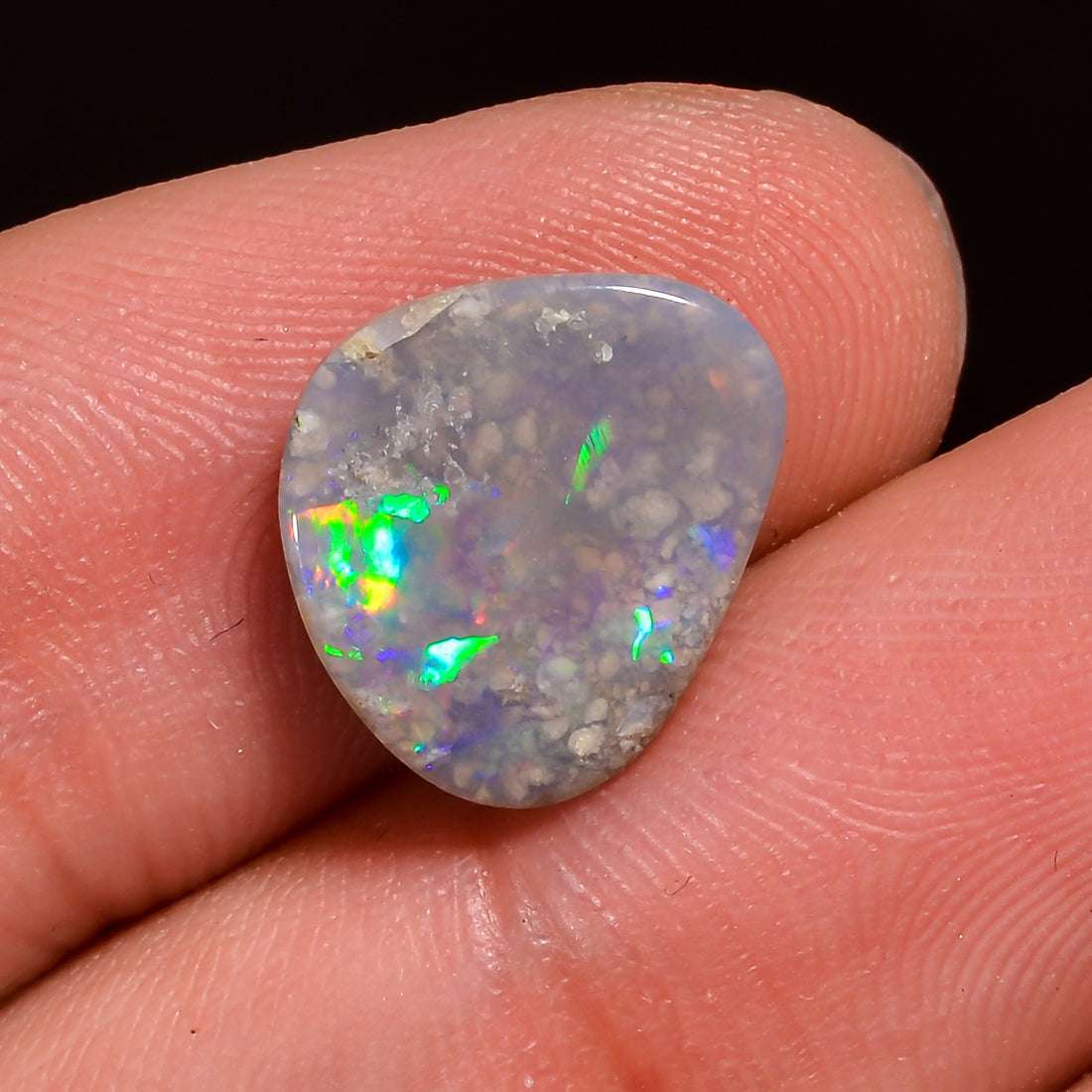 Natural Australian Opal Fancy Shape Cabochon Loose Gemstone For Making Jewelry 15X6X2 mm 1.5 Ct. OP-664