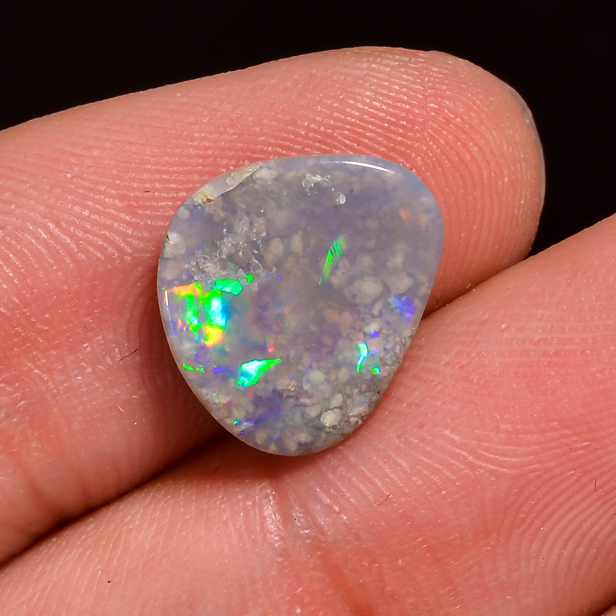 Natural Australian Opal Fancy Shape Cabochon Loose Gemstone For Making Jewelry 15X6X2 mm 1.5 Ct. OP-664