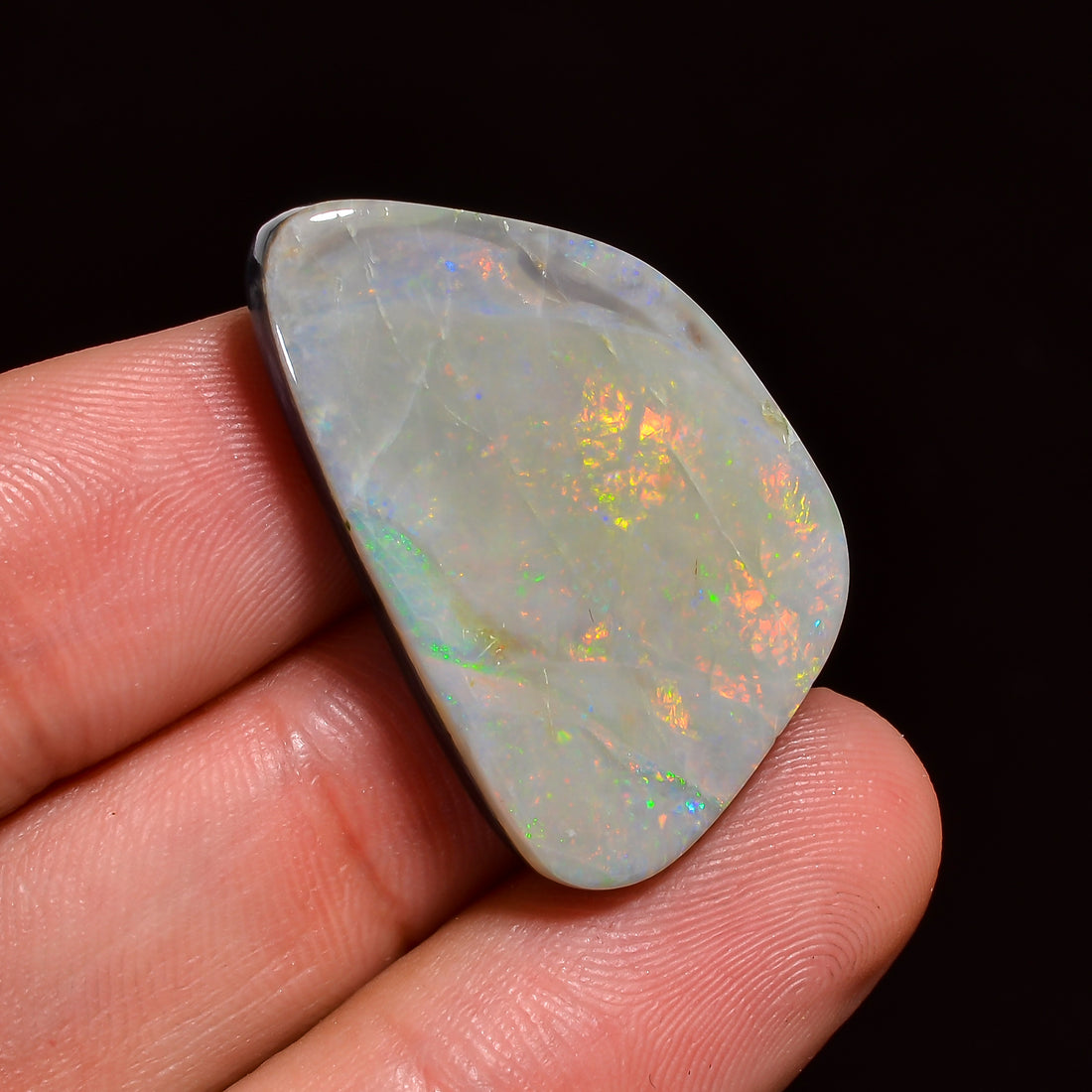 Natural Australian Opal Pear Shape Cabochon Loose Gemstone For Making Jewelry 18X12X3 mm 5 Ct. OP-674