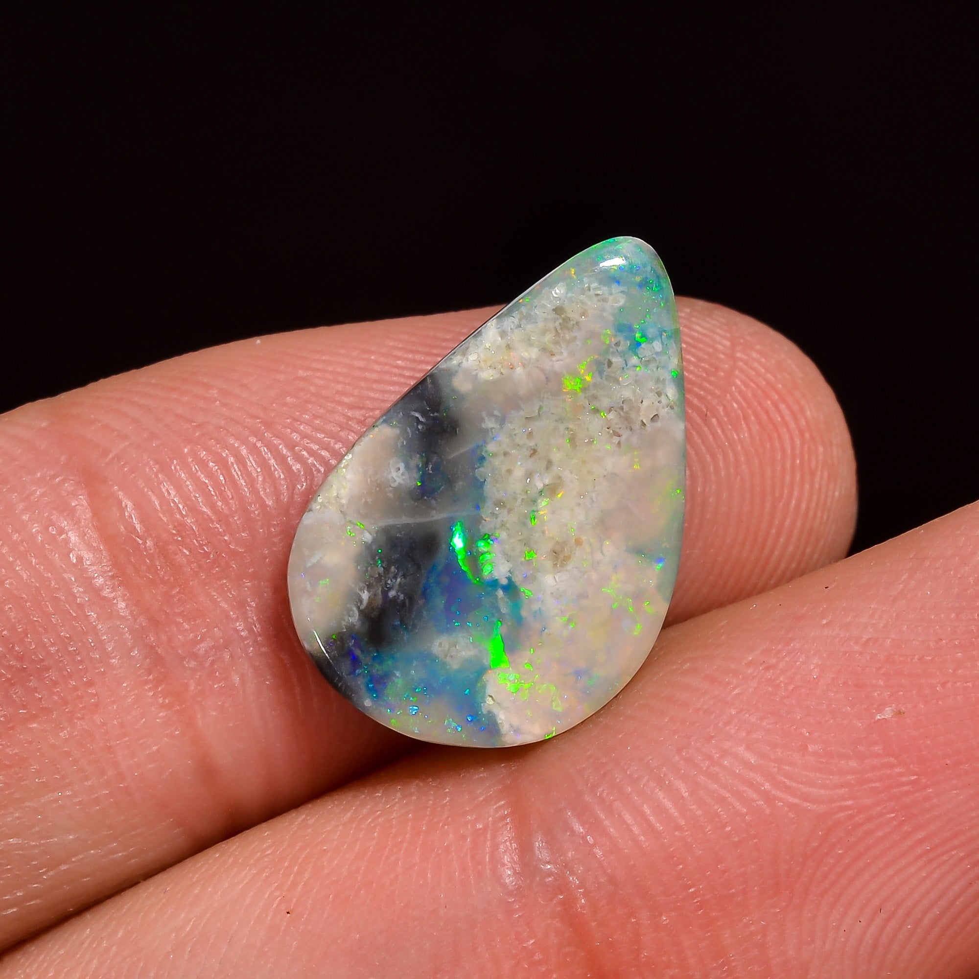 Natural Australian Opal Fancy Shape Cabochon Loose Gemstone For Making Jewelry 17X11X3 mm 3.5 Ct. OP-684