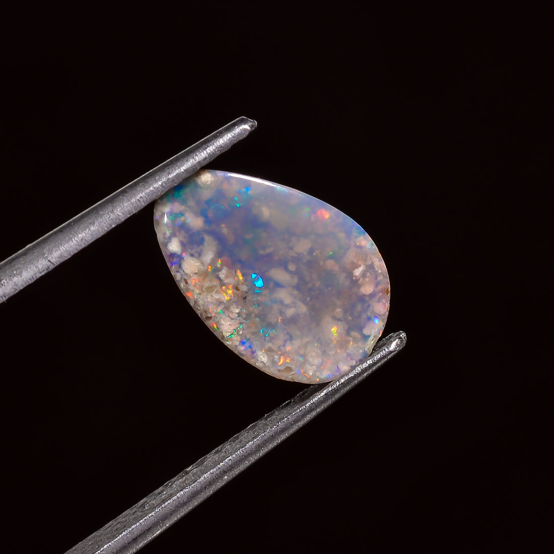 Natural Australian Opal Pear Shape Cabochon Loose Gemstone For Making Jewelry 10X7X1 mm 0.5 Ct. OP-685