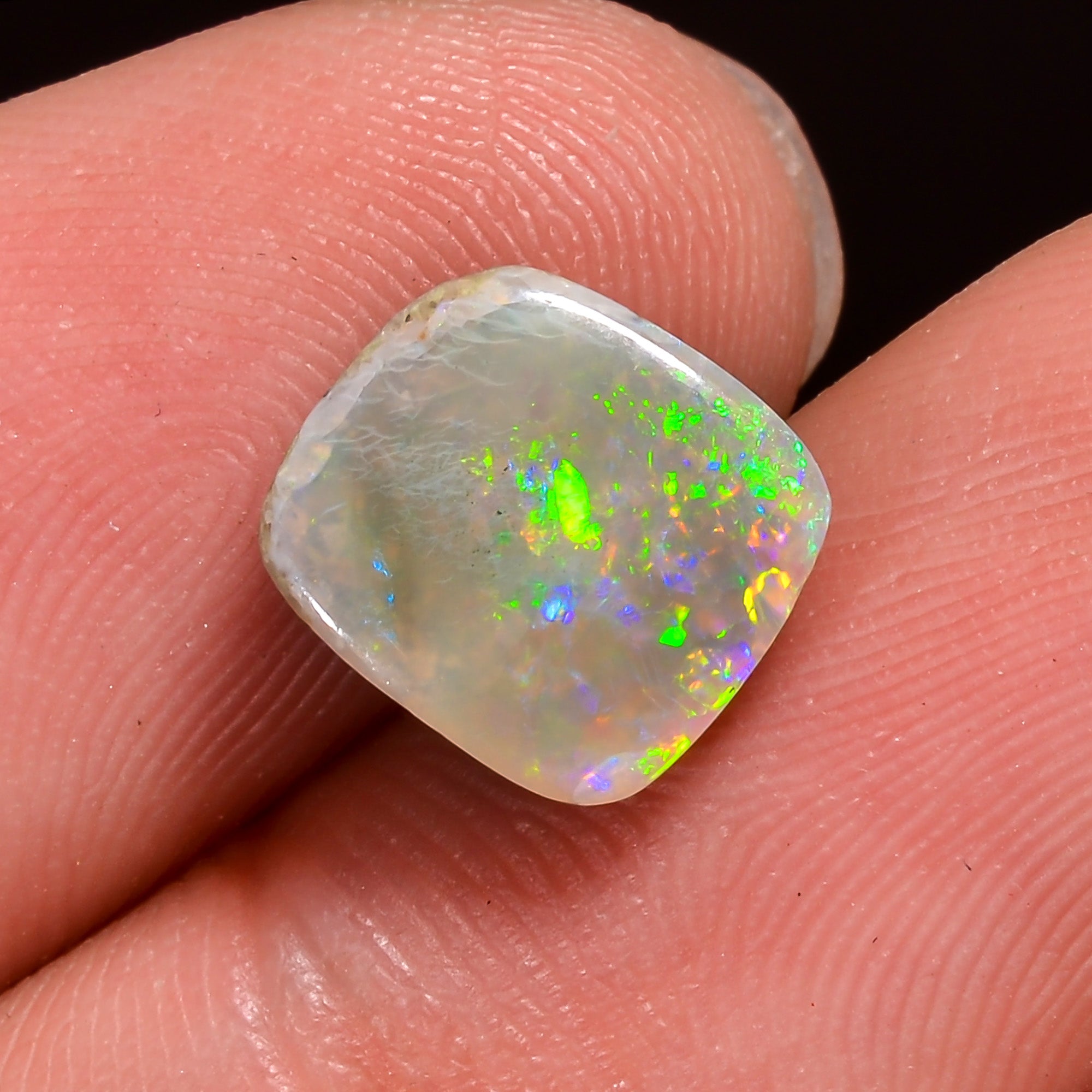 Natural Australian Opal Radiant Shape Cabochon Loose Gemstone For Making Jewelry 9X8X4 mm 2 Ct. OP-686