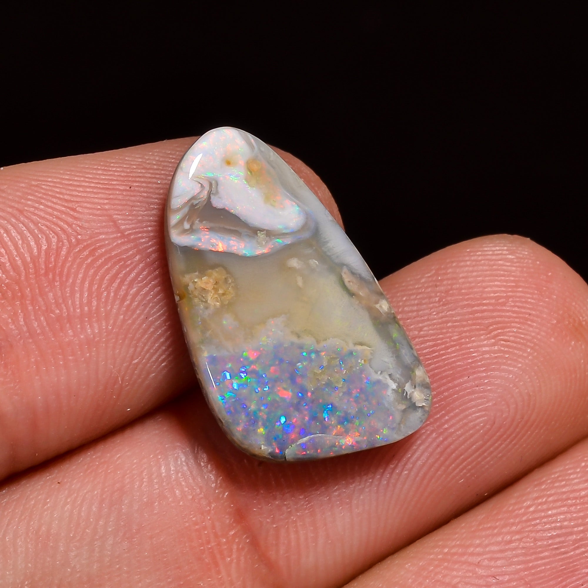 Natural Australian Opal Fancy Shape Cabochon Loose Gemstone For Making Jewelry 19X11X3 mm 5 Ct. OP-691