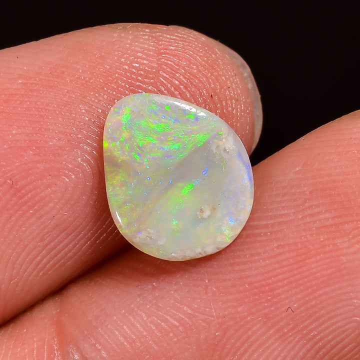 Natural Australian Opal Fancy Shape Cabochon Loose Gemstone For Making Jewelry 10X8X1 mm 1 Ct. OP-694